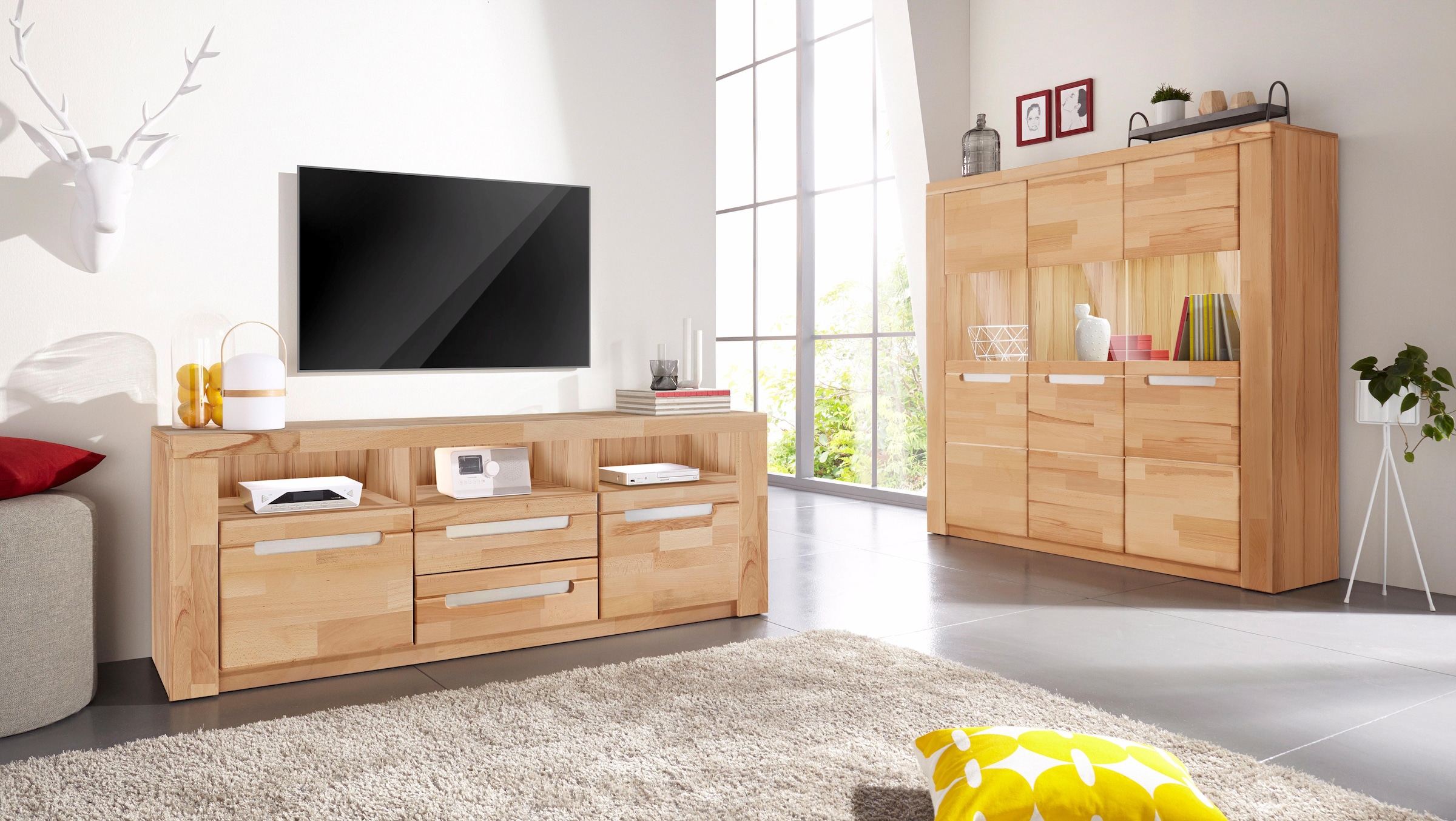 Woltra Highboard »Kolding«, mit cm Breite 3 kaufen Glastüren im Online-Shop 140