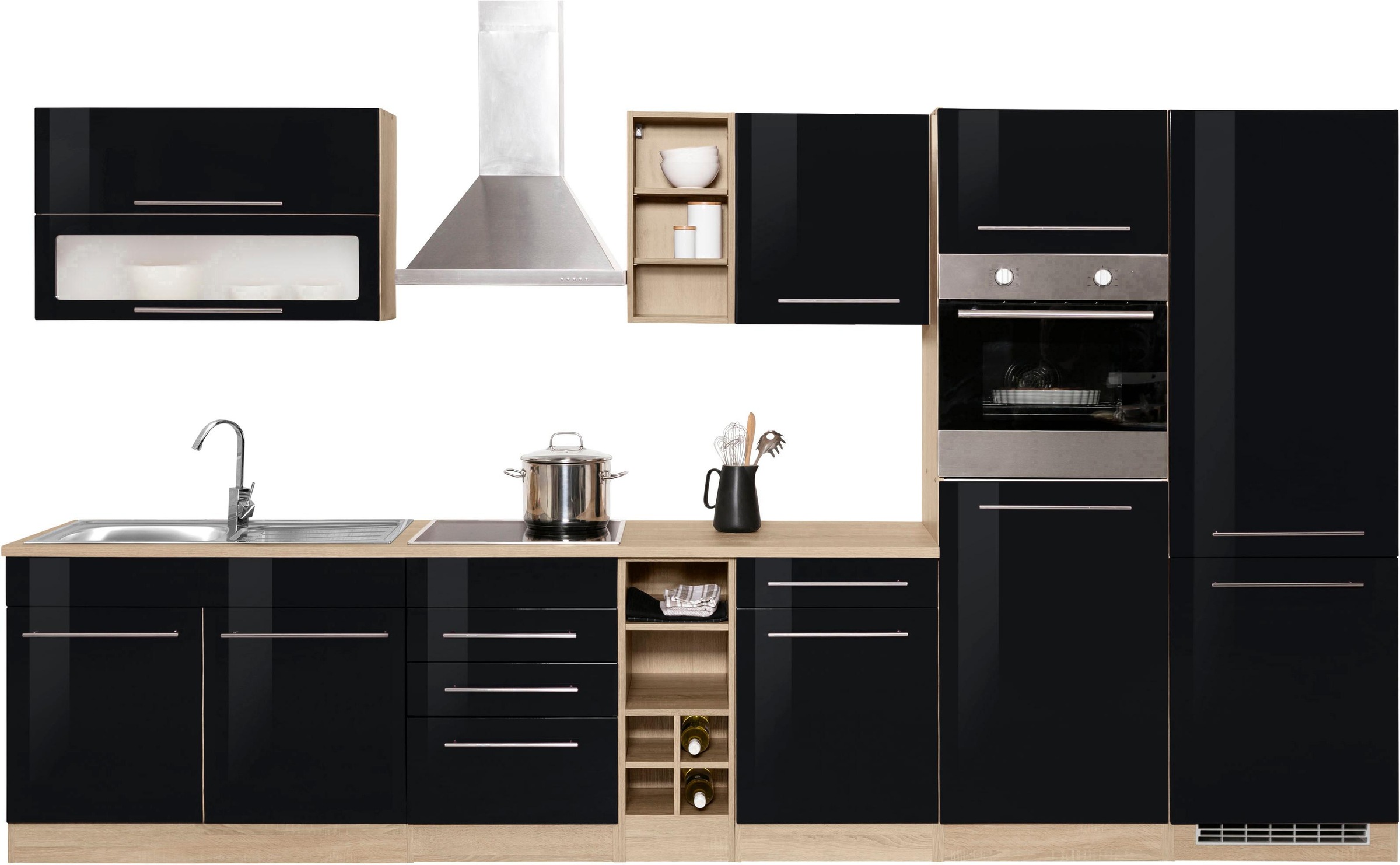 KOCHSTATION Küchenzeile »KS-Eton«, mit E-Geräten, Breite 360 cm
