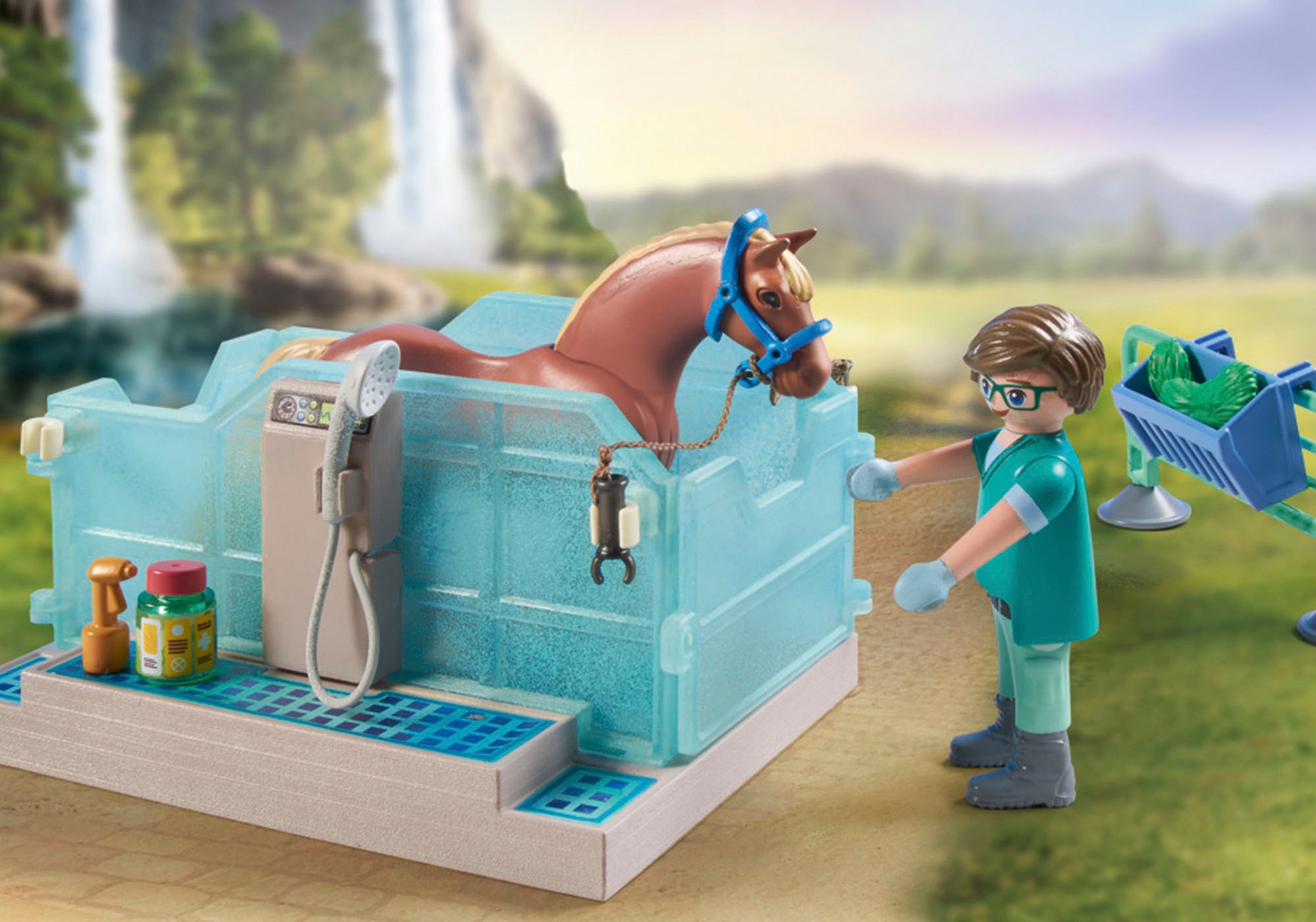 Playmobil® Konstruktions-Spielset »Reittherapie & Tierarztpraxis (71352), Horses of Waterfall«, (164 St.)