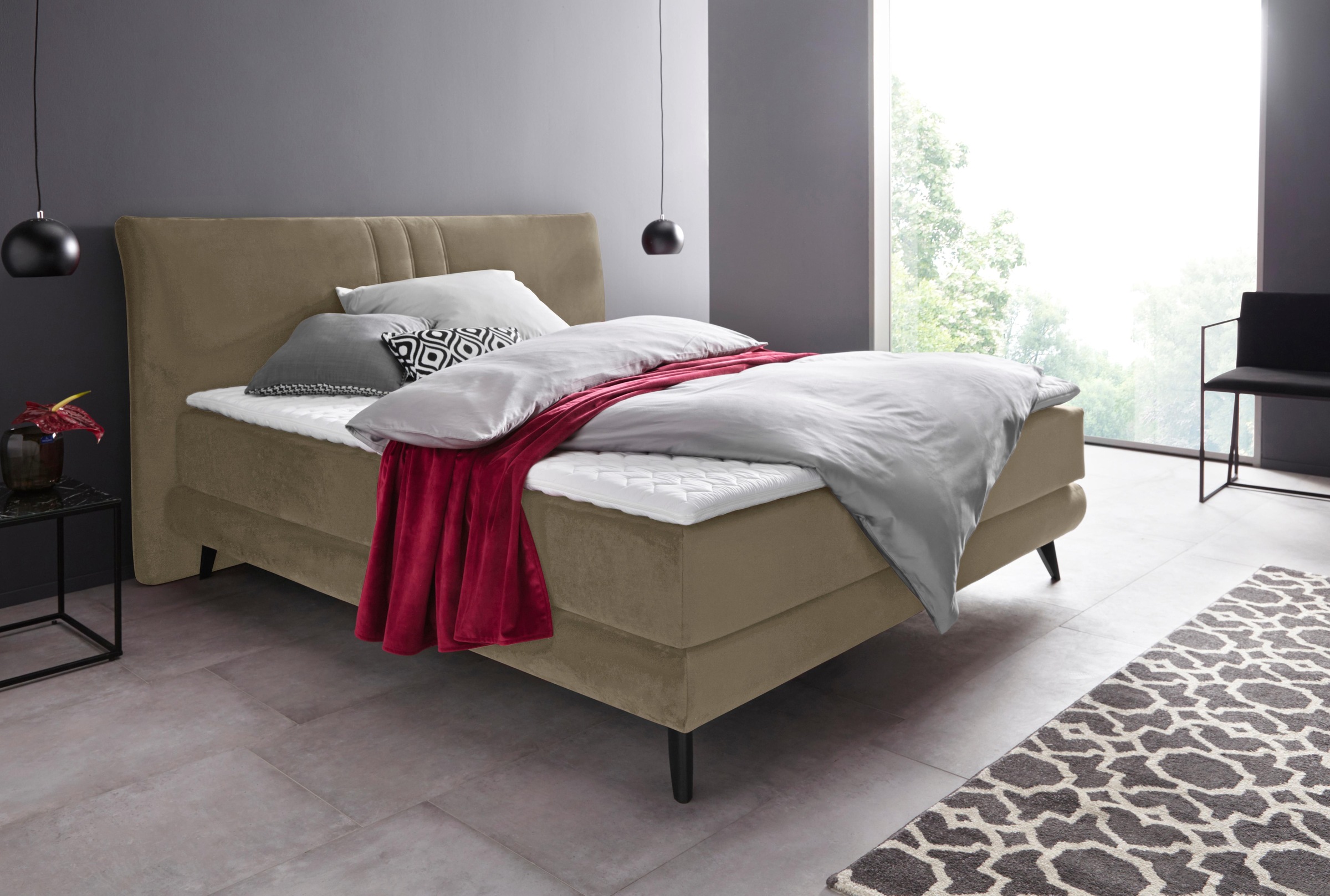 Places of Style Boxspringbett »Skien«, incl. Kaltschaumtopper, 2 Härtegrade, 3 Ausführungen