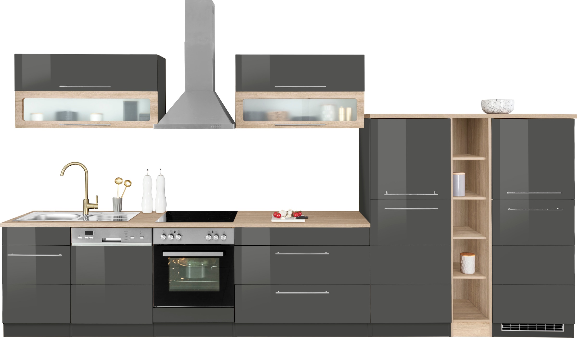 KOCHSTATION Küchenzeile »KS-Wien« Breite 420 cm, wahlweise mit E-Geräten günstig online kaufen