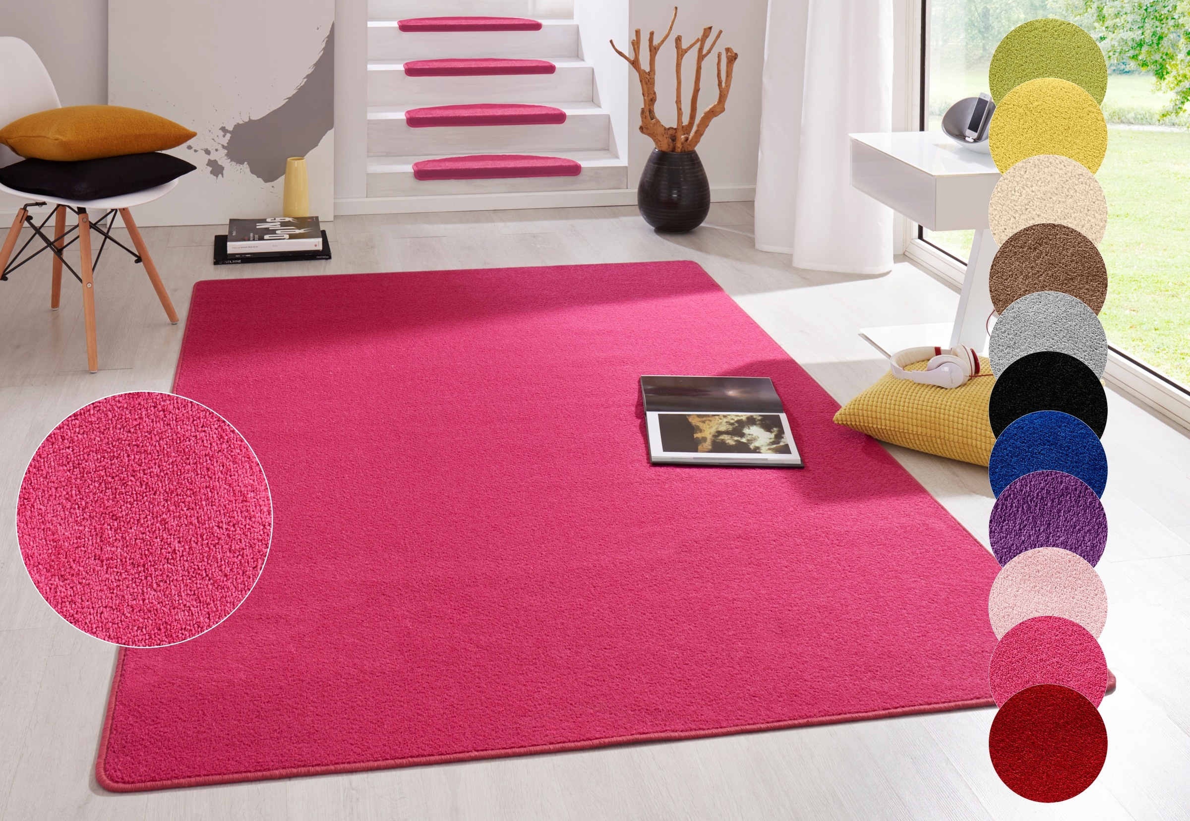HANSE Home Teppich »Fancy«, rechteckig, 7 mm Höhe, Kurzflor, Läufer, uni, g günstig online kaufen