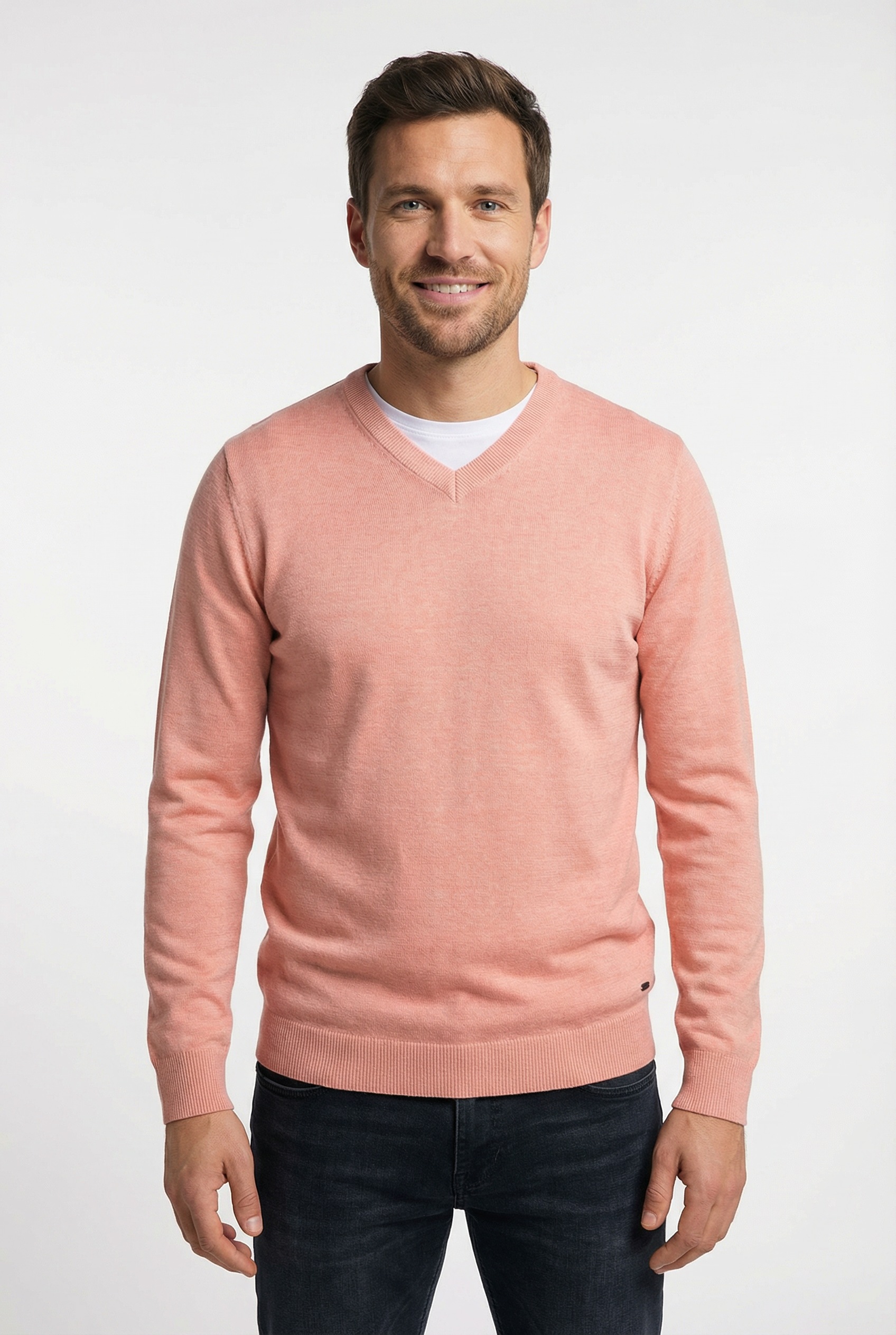 Petrol Industries V-Ausschnitt-Pullover »V-Neck Basi« Materialmix mit Baumwollanteil