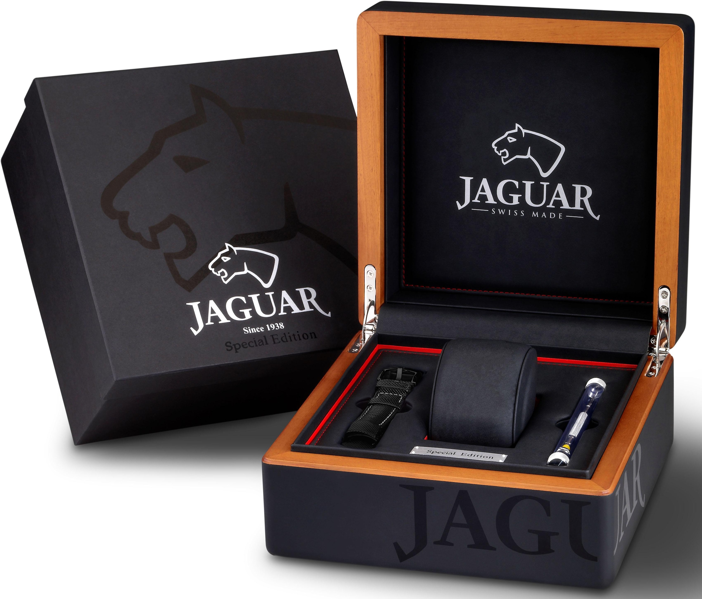 Jaguar Chronograph »Special Edition«, (Set, 3 tlg., mit Wechselband und Werkzeug), Quarzuhr, Herrenuhr, Saphirglas, Stoppfunktion, Swiss Made