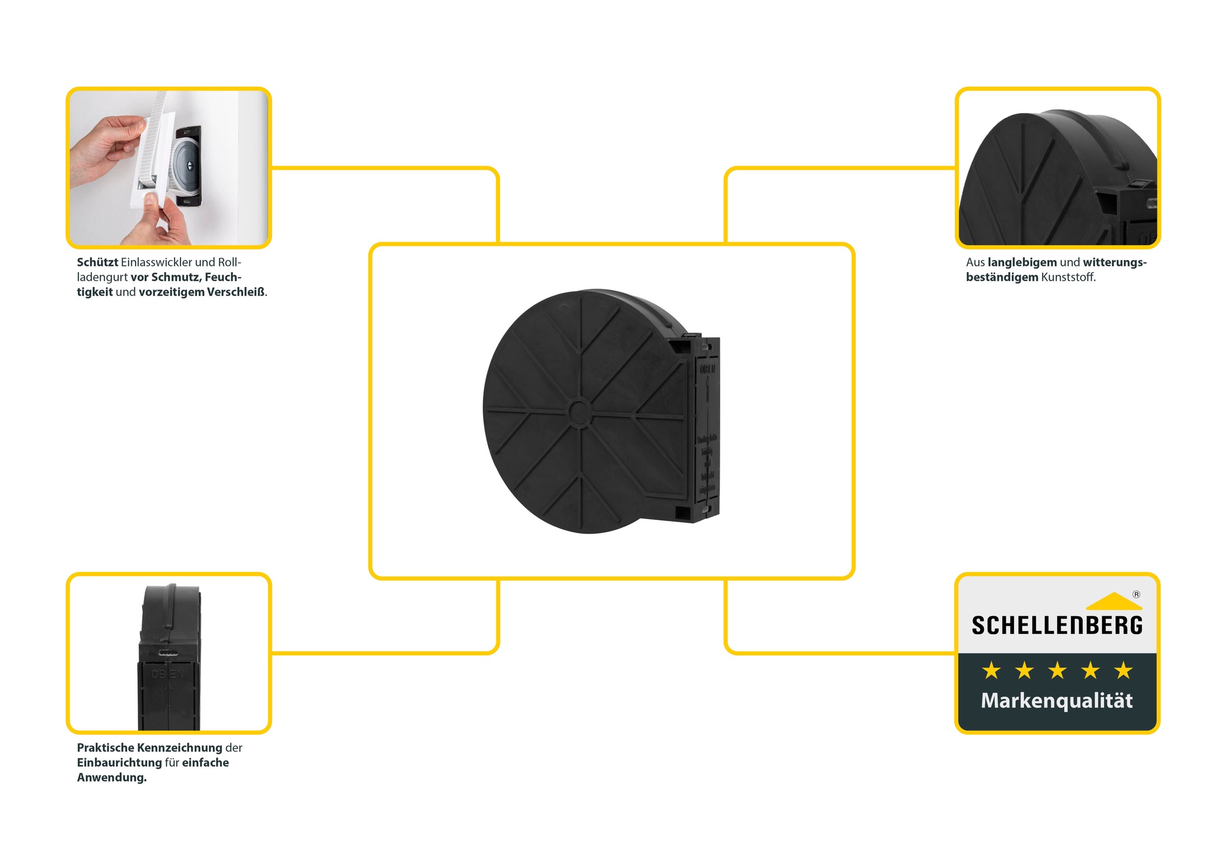 SCHELLENBERG Mauerkasten »für Einlasswickler und elektrische Gurtwickler Maxi« Packung, 1 Stk. tlg. Gurtkasten aus PVC, Lochabstand 10,5 cm