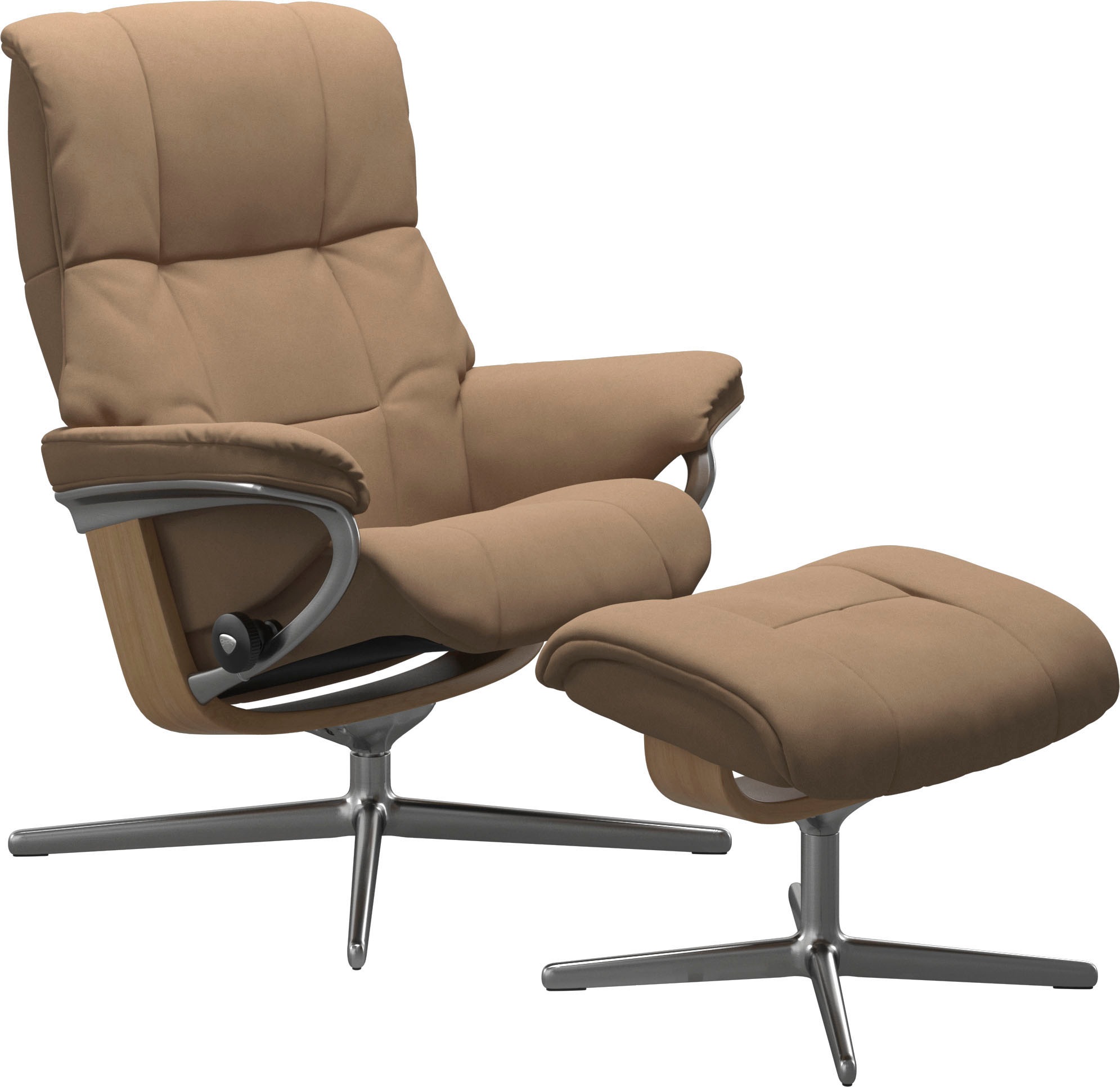 Stressless® Relaxsessel »Mayfair«, (Set, Relaxsessel mit Hocker), mit Hocker, mit Cross Base, Größe S, M & L, Holzakzent Eiche