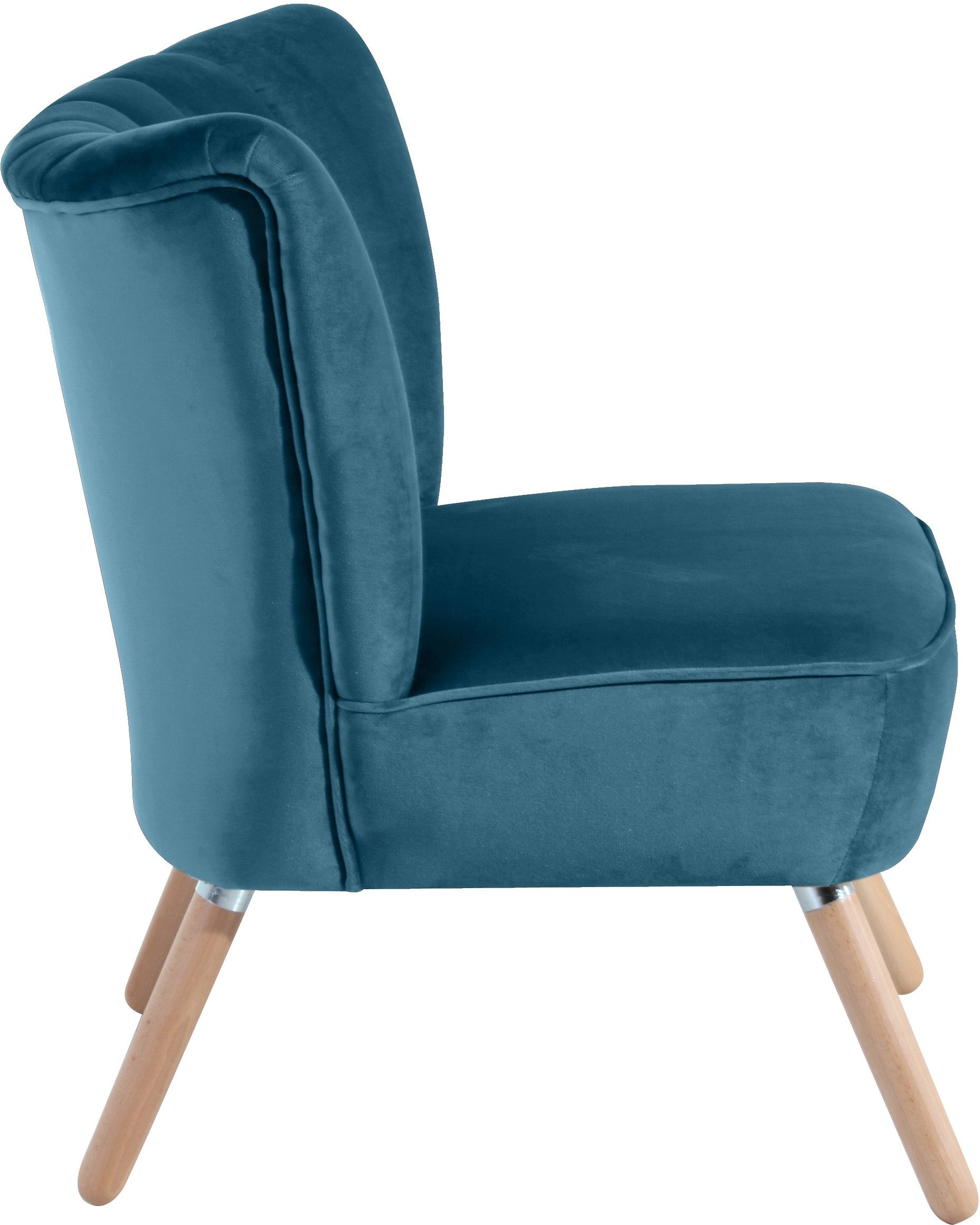 Max Winzer® Sessel »Aspen, Loungesessel, Solitärsessel, bequem,«, tolle Rückenlehnenverarbeitung im Retrostil, hoher Fuß