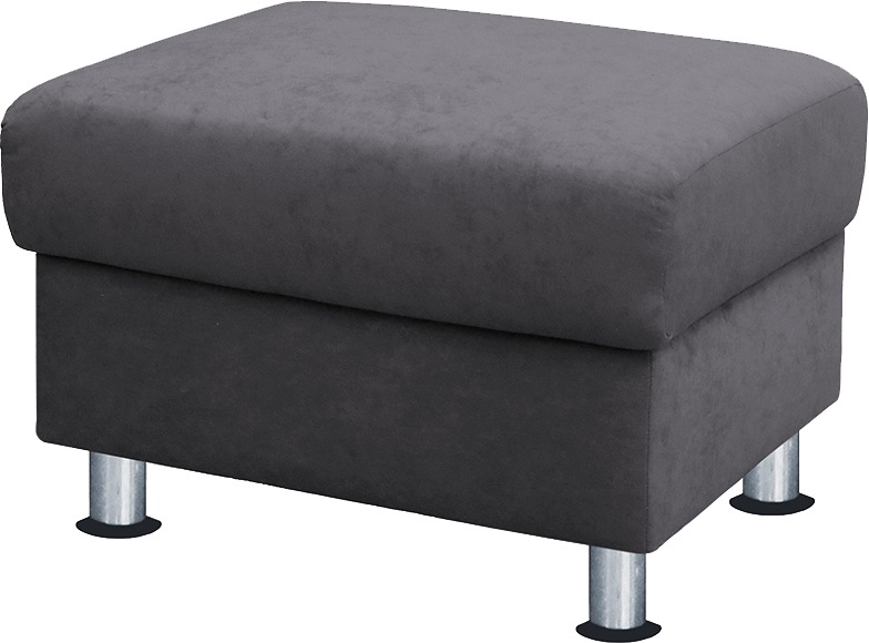 TRENDMANUFAKTUR Hocker »Rondo, Polsterhocker zur Serie, Breite 67 cm, Füße chromfarben«, Fußhocker wahlweise mit Federkern, in verschiedenen Bezügen bestellbar