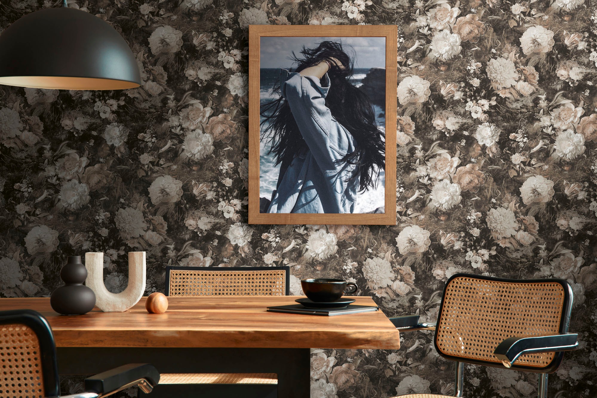 A.S. Création Vliestapete »THE BOS Blumentapete Floral«, leicht glänzend-gemustert-abstrakt, Blumenwand Tapeten Wohnzimmer Schlafzimmer Küche modern Design Optik