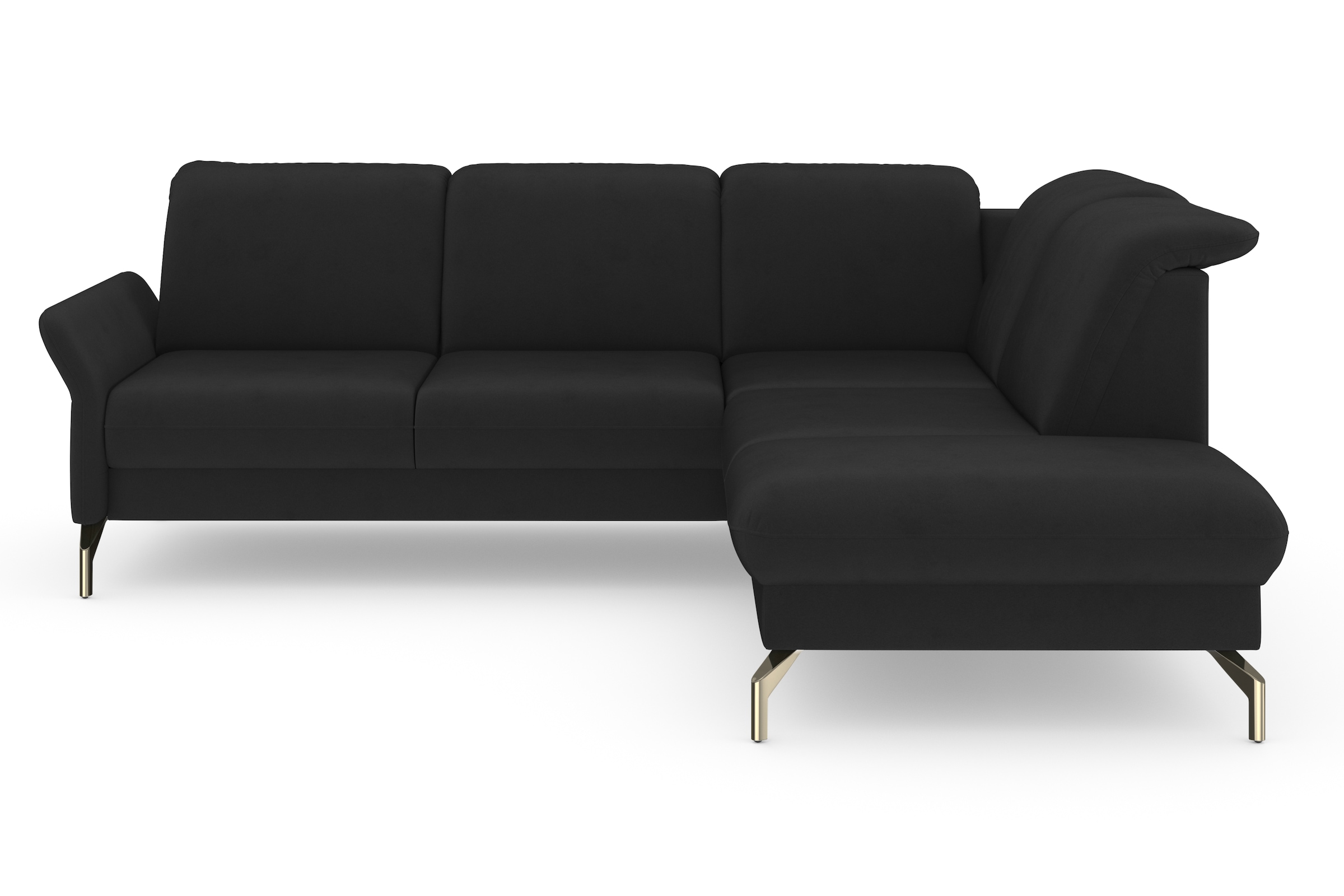 sit&more Ecksofa »Fashion L-Form«, wahlweise mit Kopfteilverstellung, Vorziehsitz, motorisch, Nickelfüße