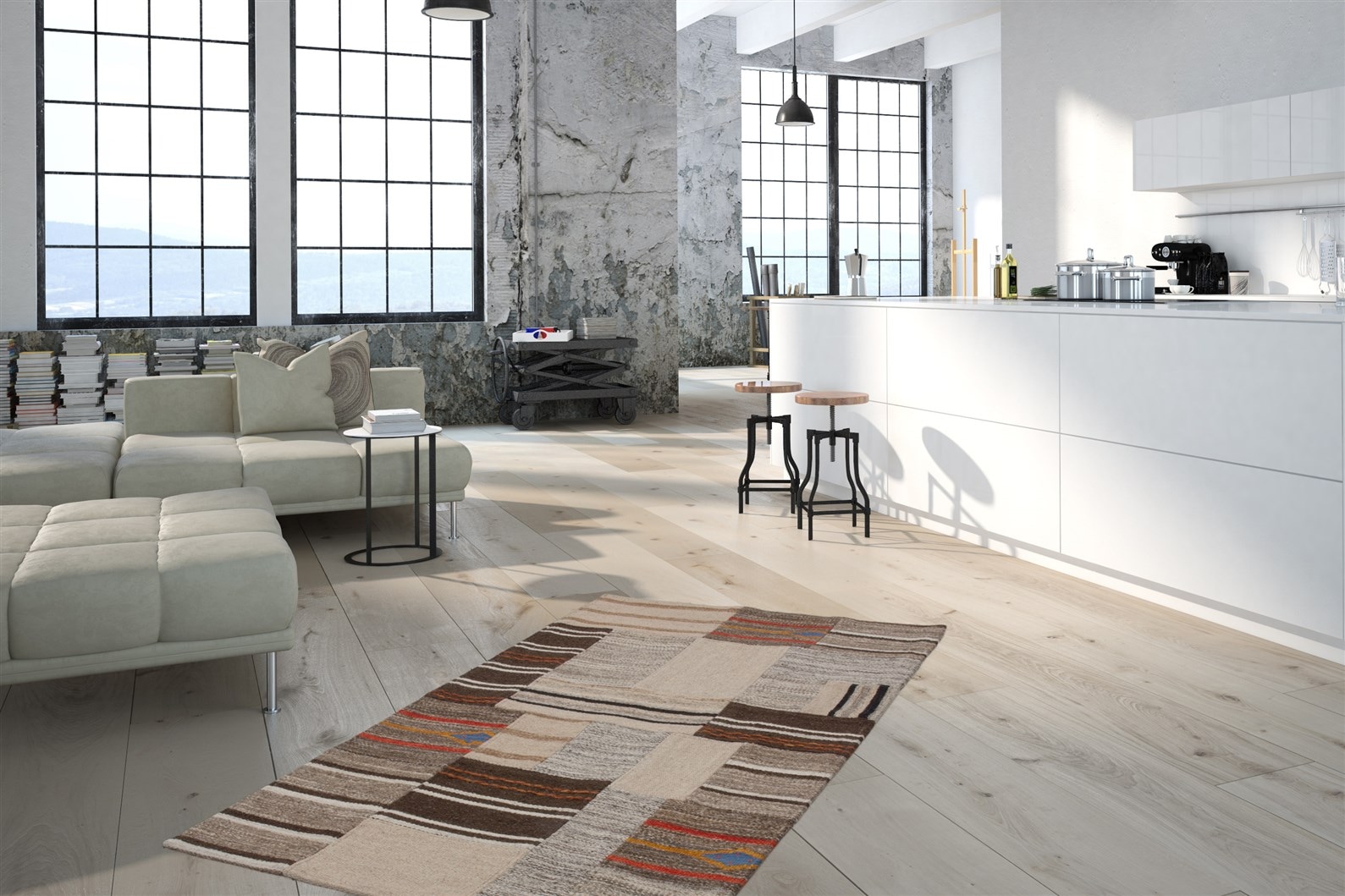 Kayoom Teppich »Radical 220« rechteckig 15 mm Höhe Handgewebter Jacquard-Kilim, hochwertige Materialmischung