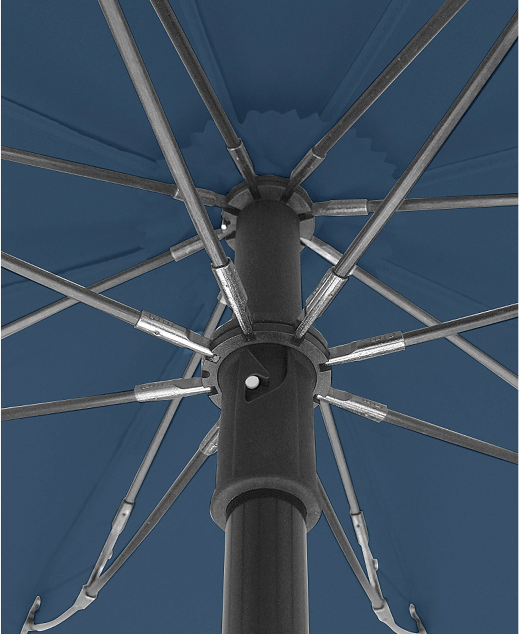 EuroSCHIRM® Taschenregenschirm »teleScope handsfree, marineblau«, zweifach ausziehbarer Schaft, handfrei tragbar