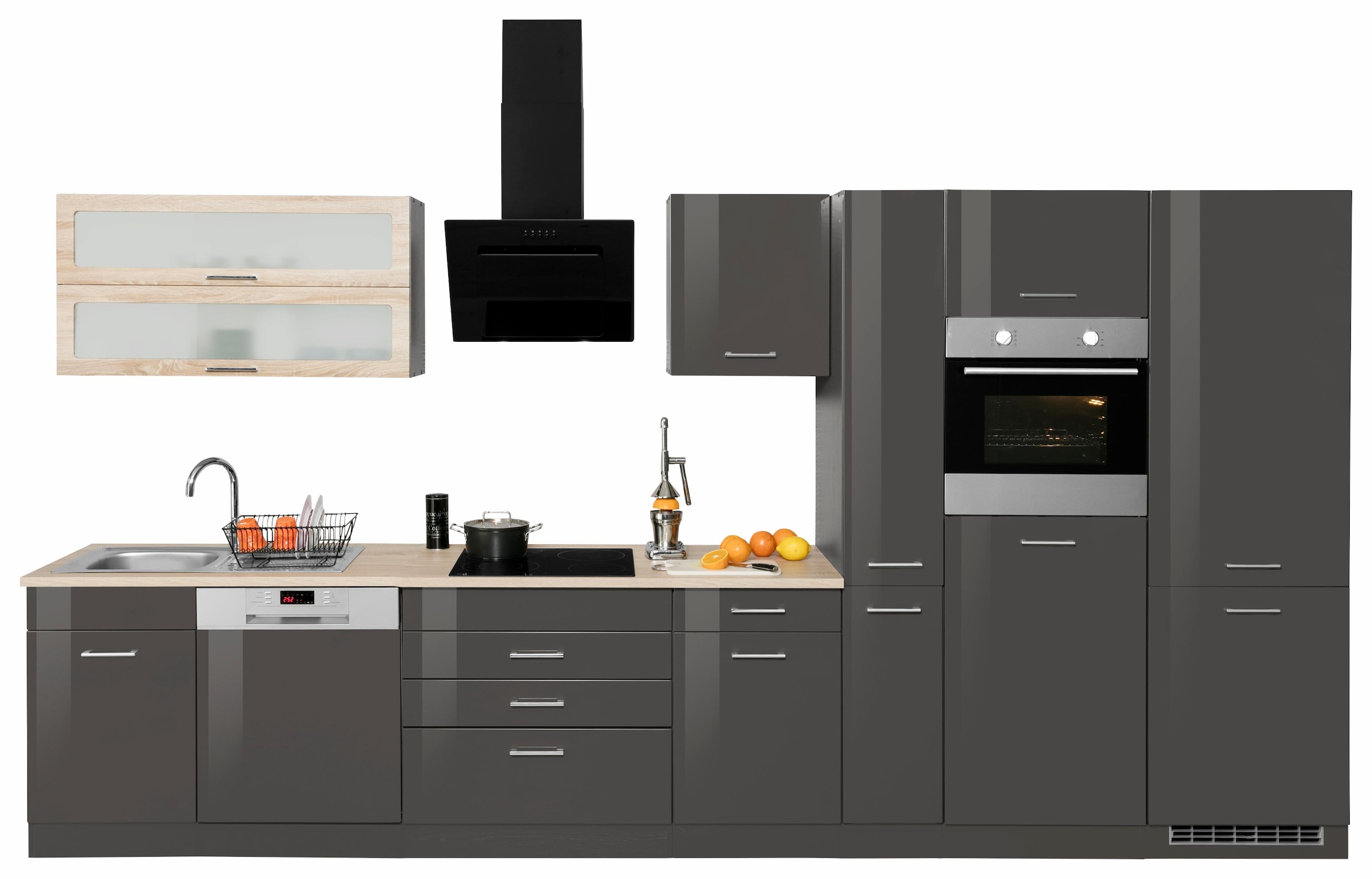 KOCHSTATION Küchenzeile »KS-Utah« mit E-Geräten und großer Kühl- Gefrierkom günstig online kaufen