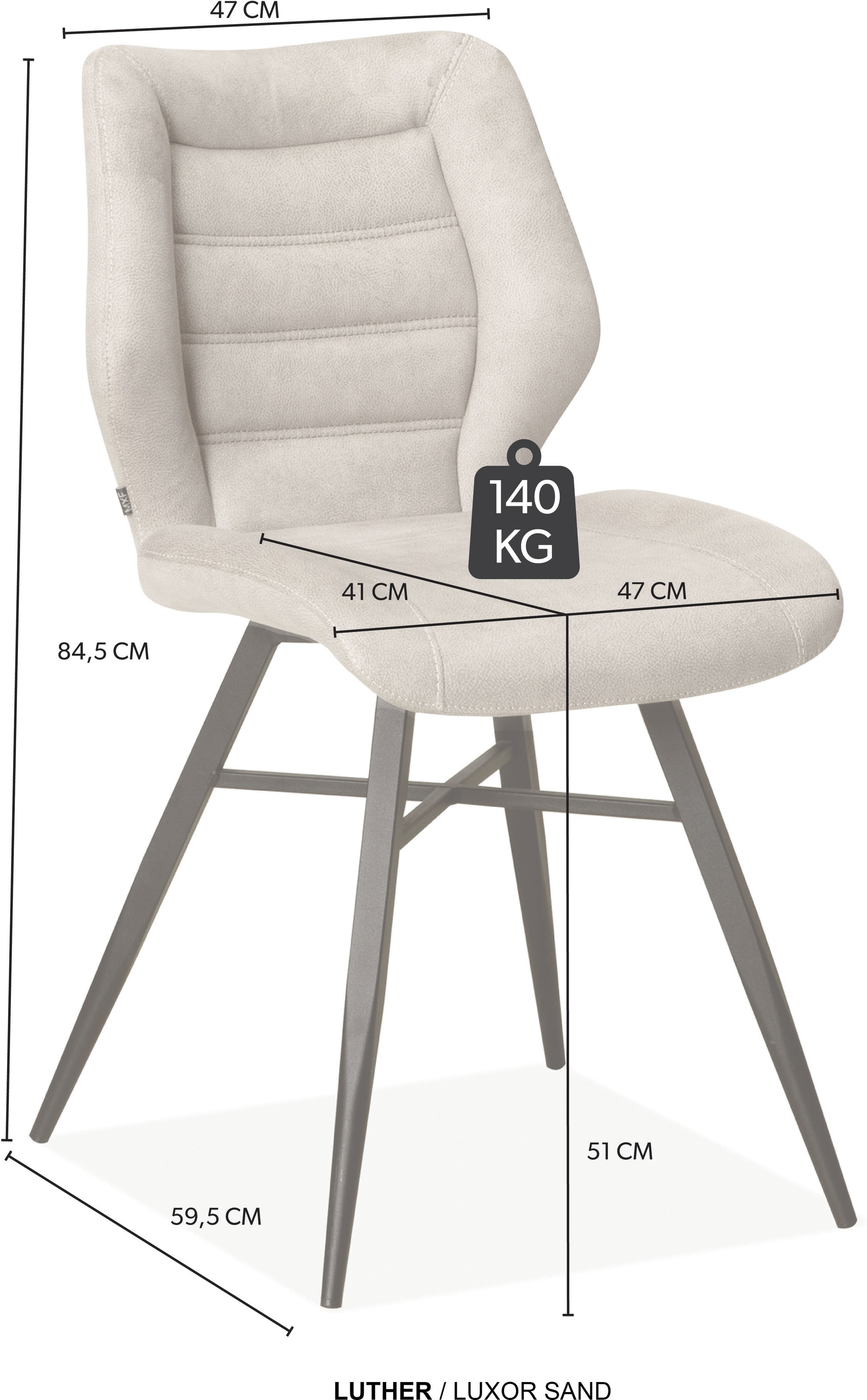 OMG Design Esszimmerstuhl »Luther« (Set) 2 Stk.Schalenstuhl, bequem gepolstert, Esszimmerstuhl
