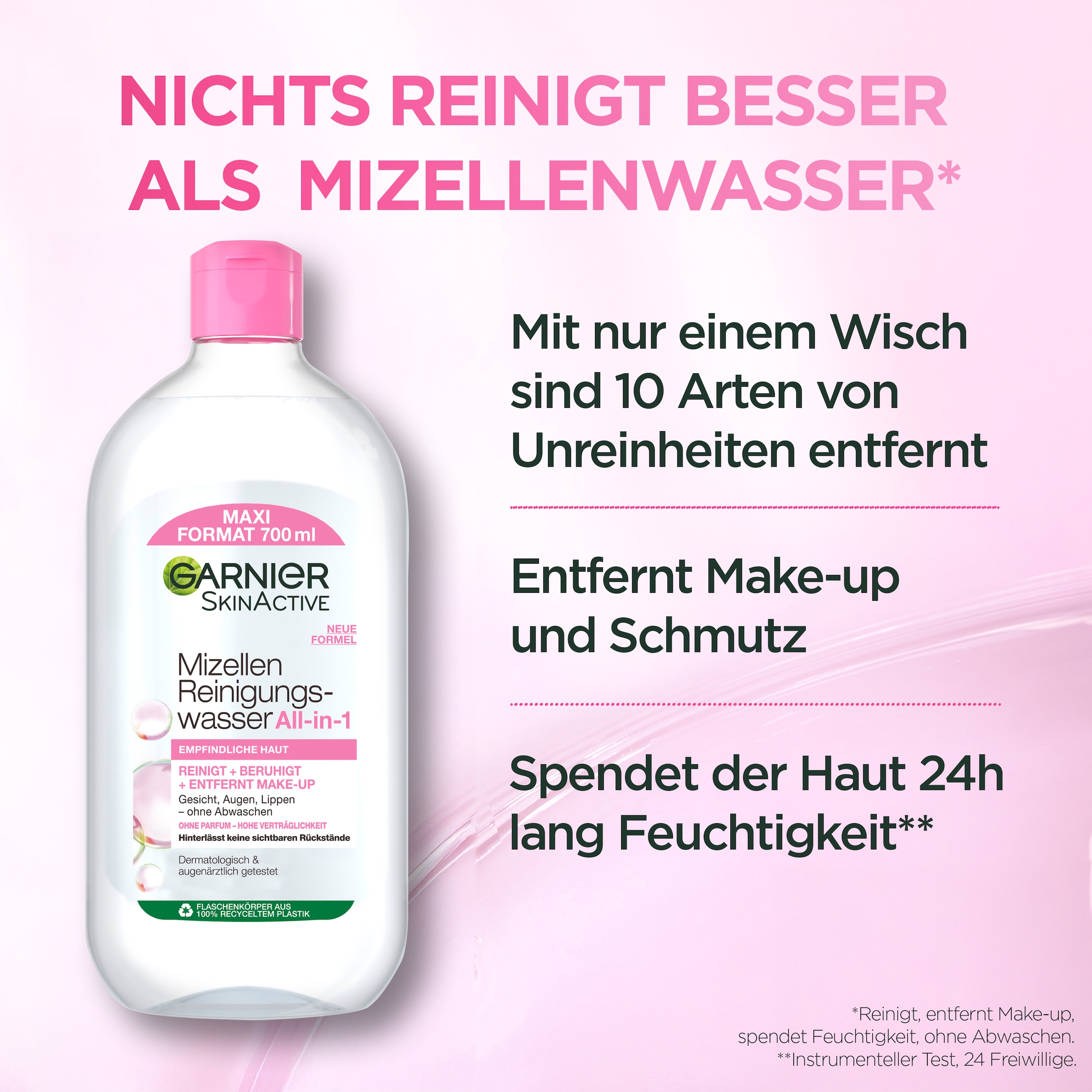 GARNIER Gesichtswasser »SKIN ACTIVE MIZELLEN REINIGUNGSWASSER ALL-IN-1« mit Mizellen-Technologie, parfümfrei