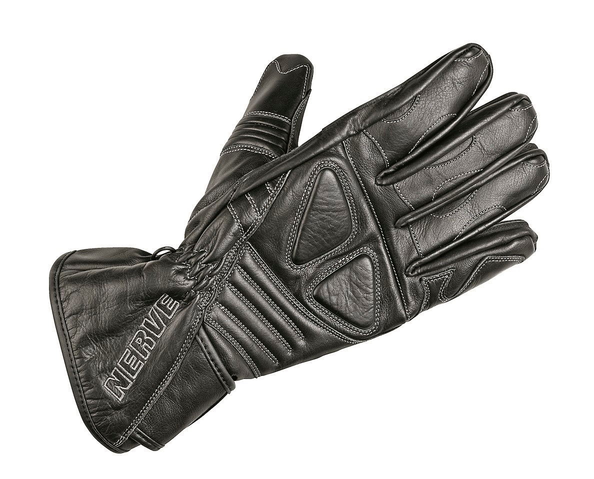 NERVE Motorradhandschuhe »Dark Leather« Polsterung über den Fingerknöcheln