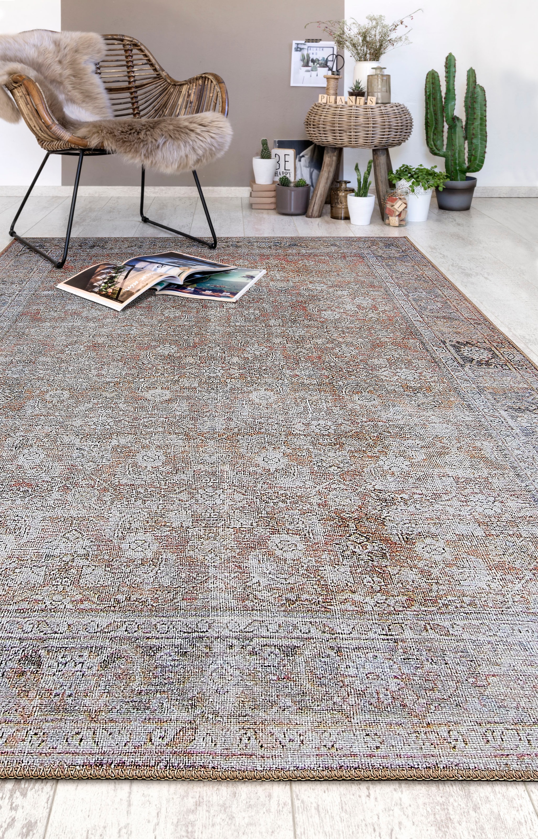 LUXOR living Teppich »Lagerräumung«, rechteckig, 5 mm Höhe, Sonderposten, moderne Vintage Designs, Orient Optik, mit Bordüre
