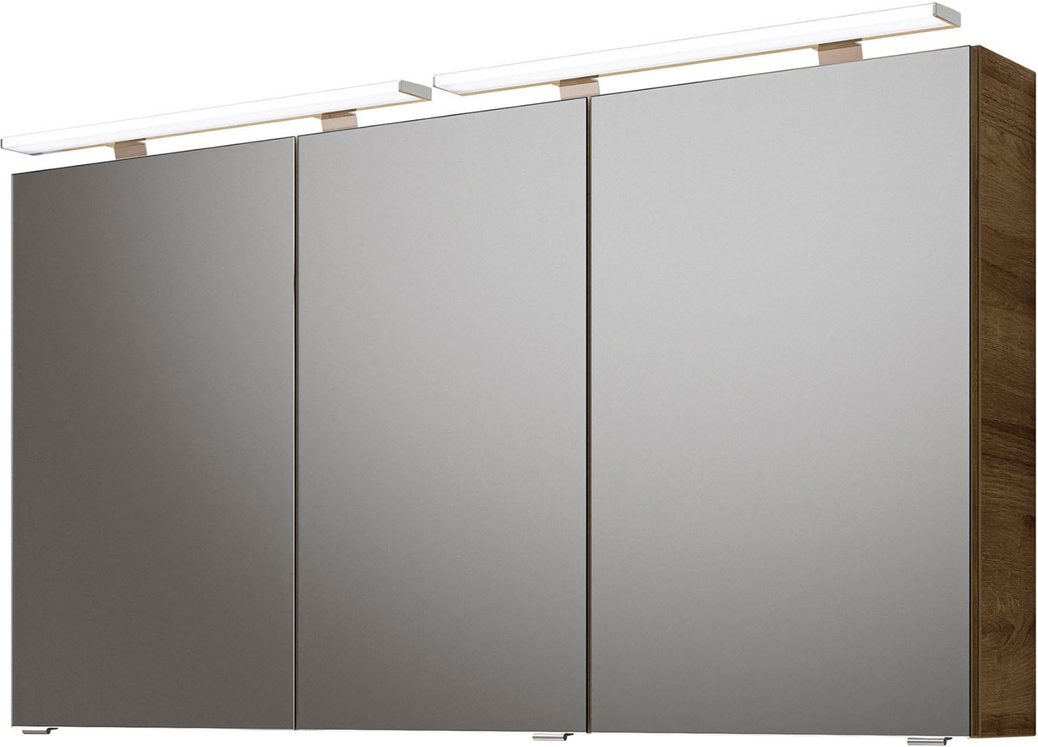 Saphir Badmöbel-Set »Serie 6025 2-teilig Mineralmarmor-Waschtisch mit LED-Spiegelschrank«, (2 St.), Waschplatz 132cm breit, 4 Schubladen, 2 Spiegel-Türen, inkl Türdämpfer
