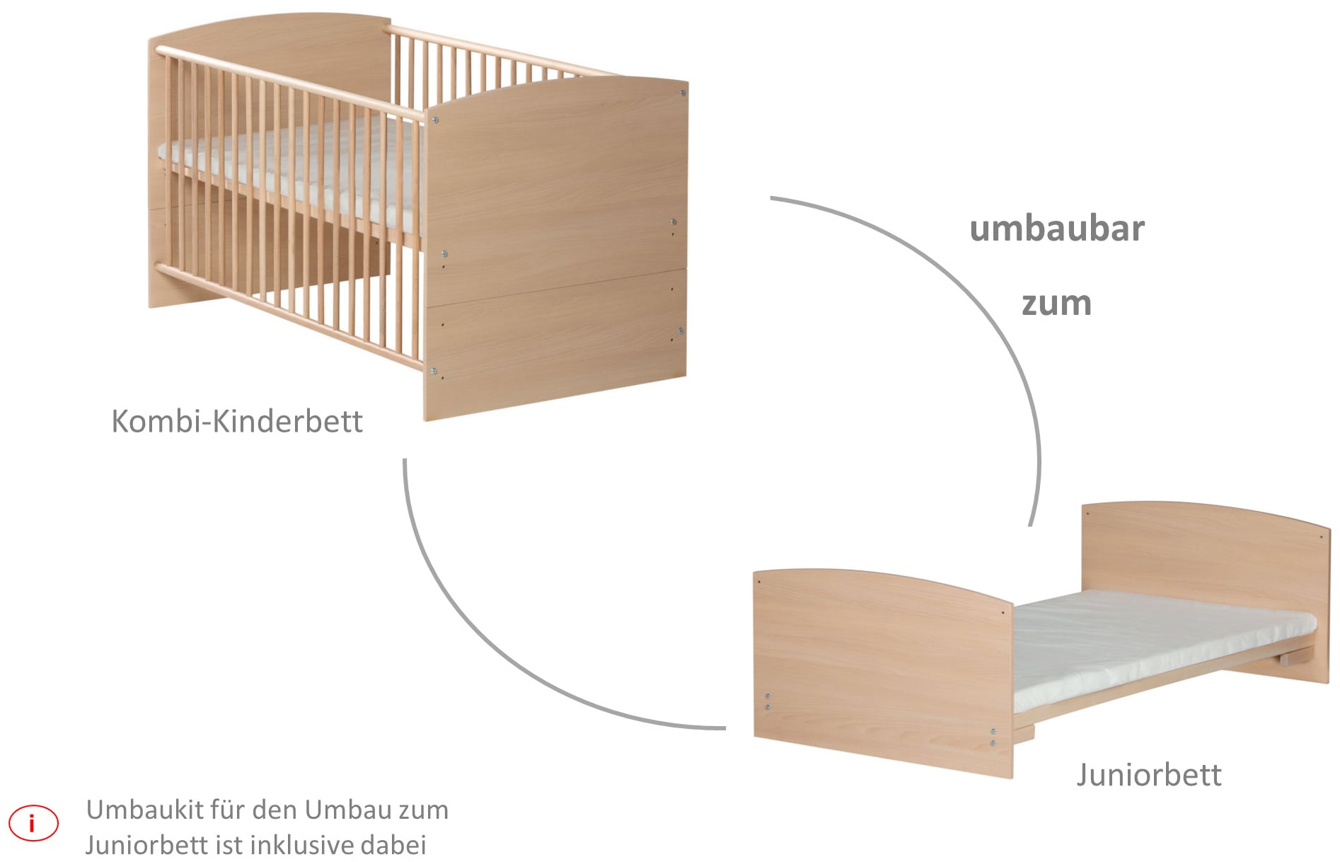 Schardt Babybett »Komplettbett Classic Line«, ink. Schaumstoffmatratze