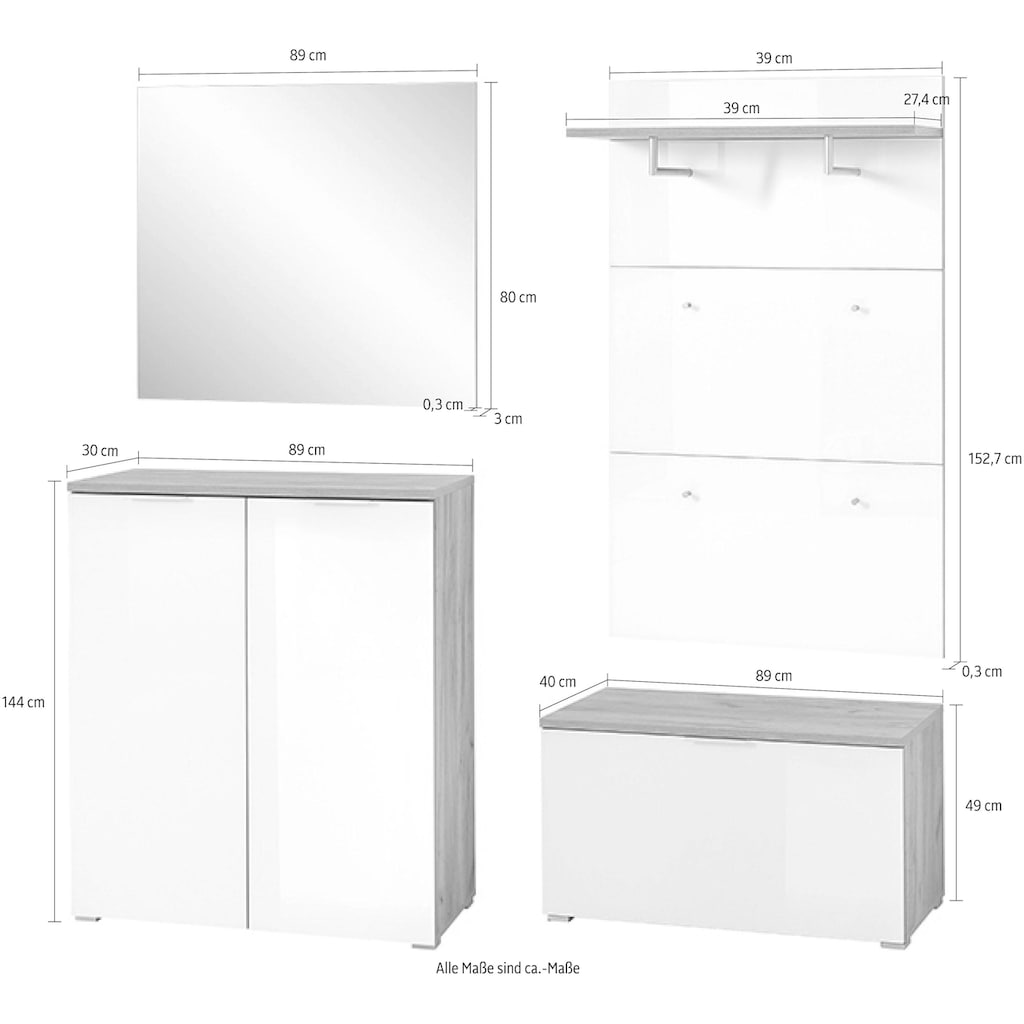 GERMANIA Garderoben-Set »GW-Telde«, (Set, 4 St.)