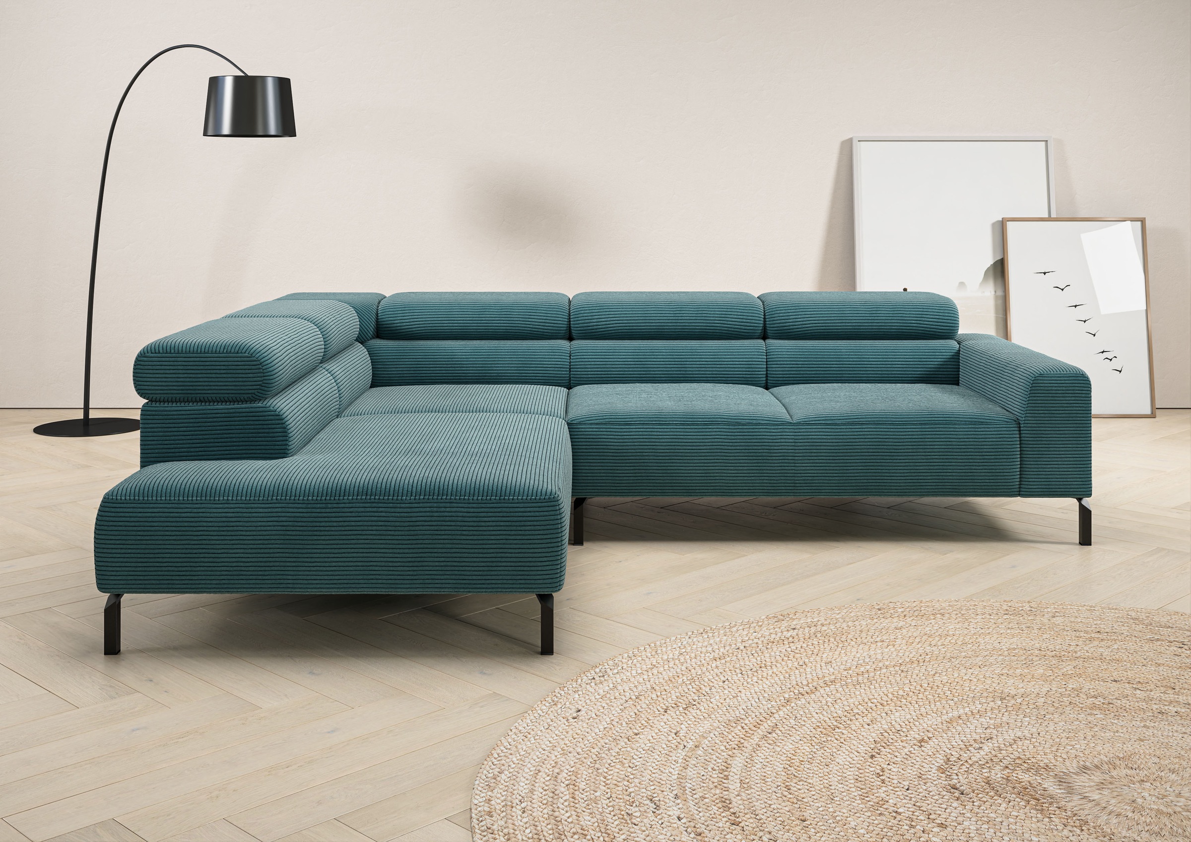Places of Style Ecksofa »Antonelli, L-Form, inkl. Kopfteilverstellung, Brei günstig online kaufen