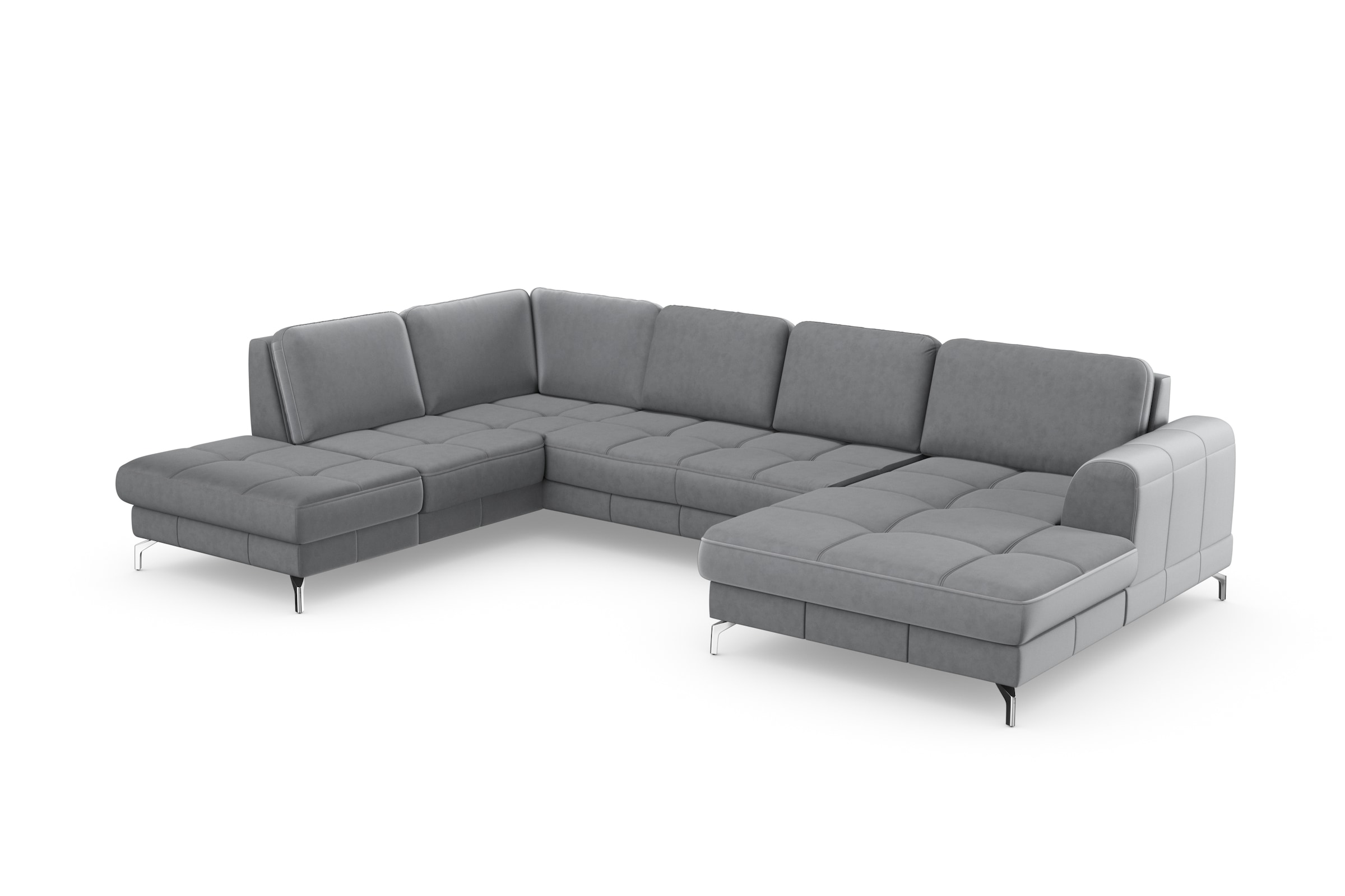 sit&more Wohnlandschaft »Bendigo U-Form«, inklusive Sitztiefenverstellung, Bodenfreiheit 12 cm, in 2 Fußfarben
