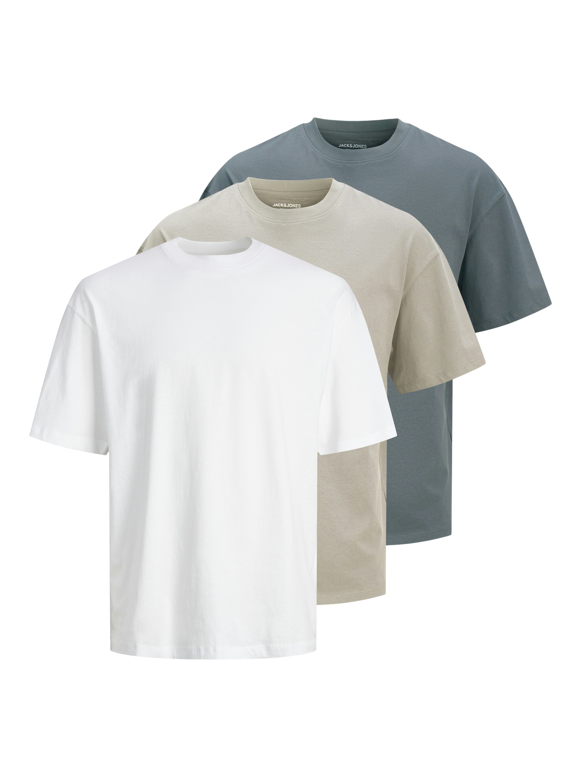 Jack & Jones Kurzarmshirt »JJHUGO LOOSE TEE SS CREW NECK 3PK MP«