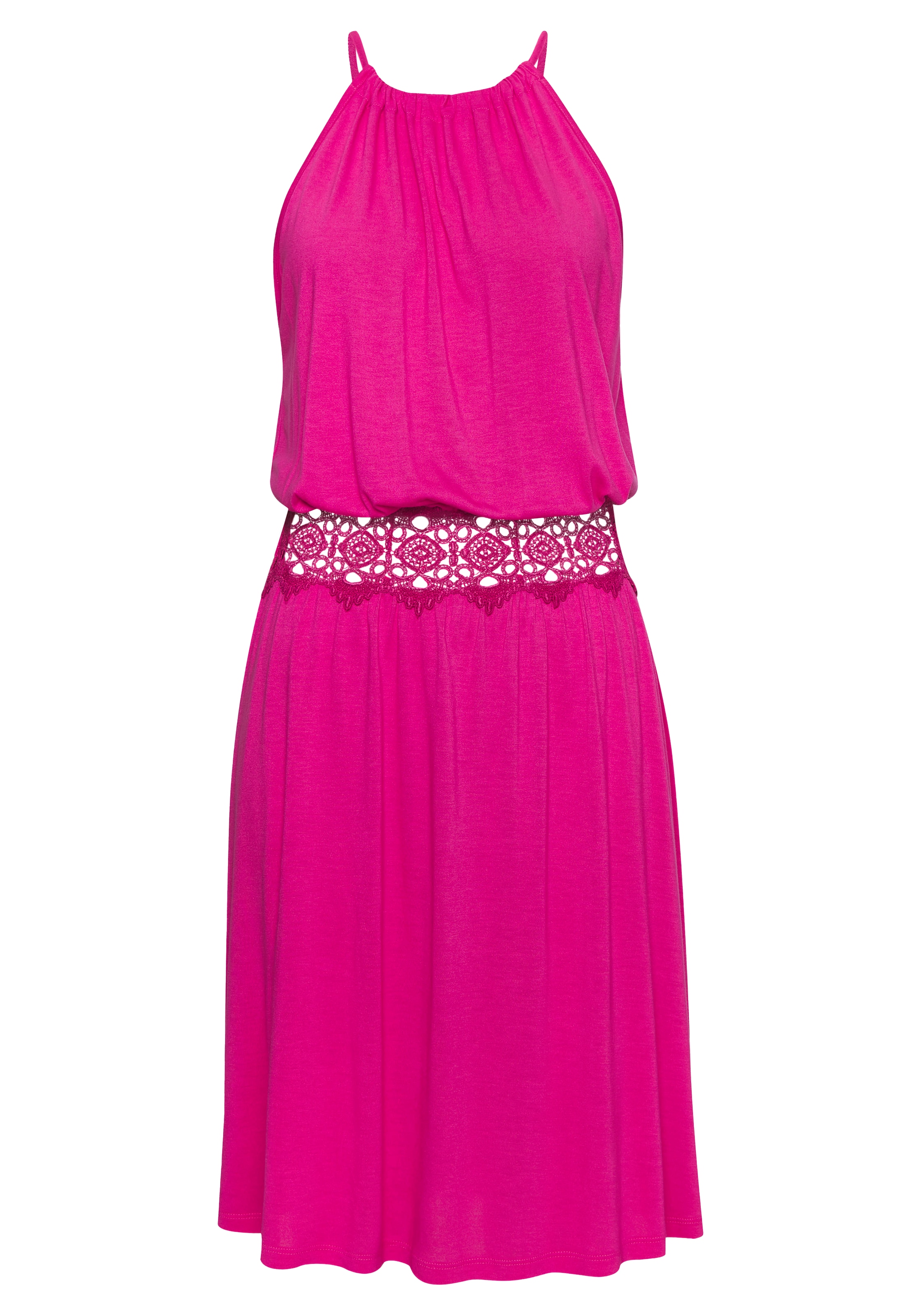 Vivance Sommerkleid, mit Häkeleinsatz in der Taille, elegantes Sommerkleid aus Jersey