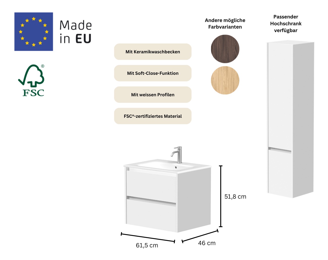 welltime Waschtisch »City, Badmöbel, Badkommode, Badschrank, in verschieden günstig online kaufen