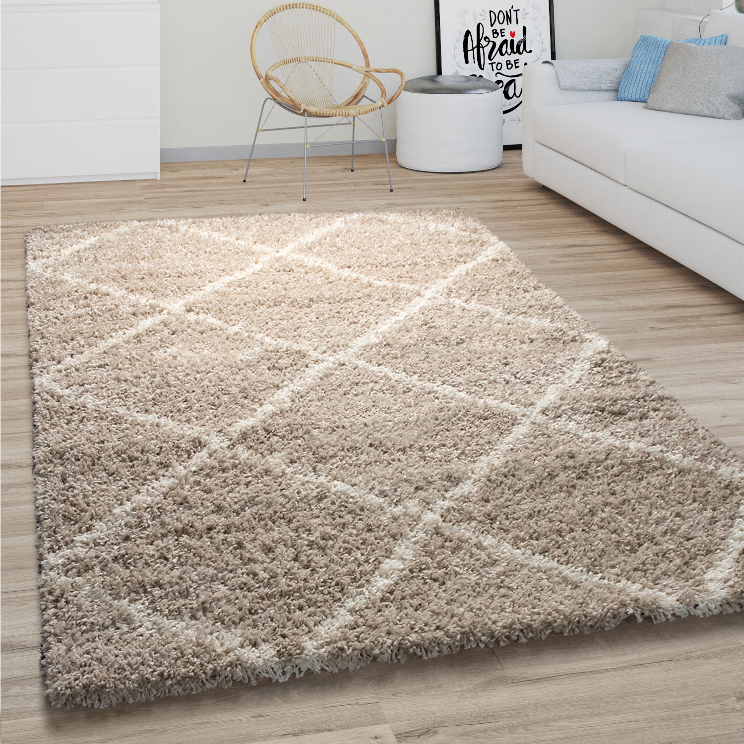 Paco Home Hochflor-Teppich »Kalmar 441«, rechteckig, 40 mm Höhe, Scandi Des günstig online kaufen