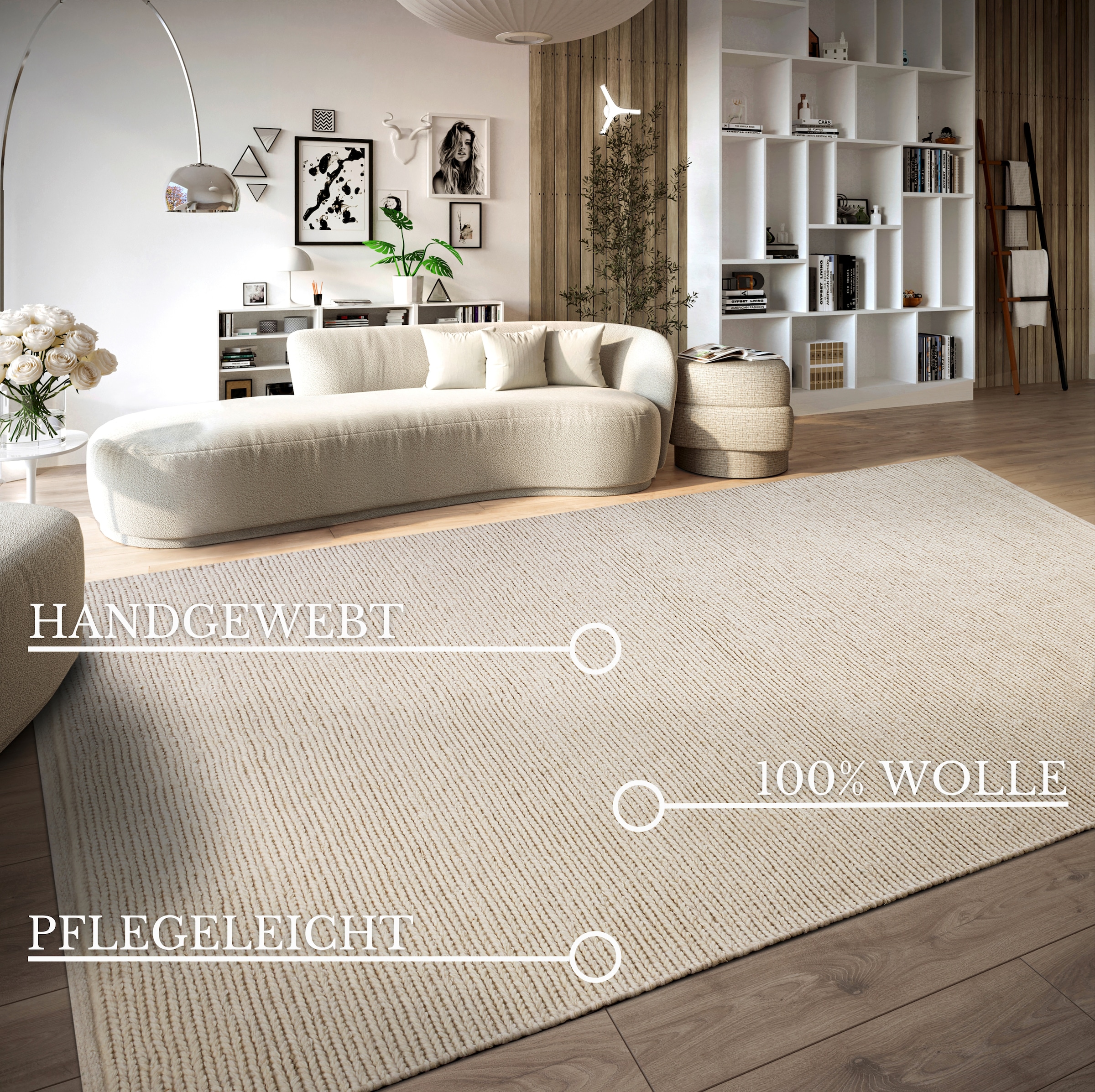 Villeroy & Boch Wollteppich »Francois«, rechteckig, 7 mm Höhe, in rund, oval, Läufer, handgewebt, Wolle, Wohnzimmer, Schlafzimmer