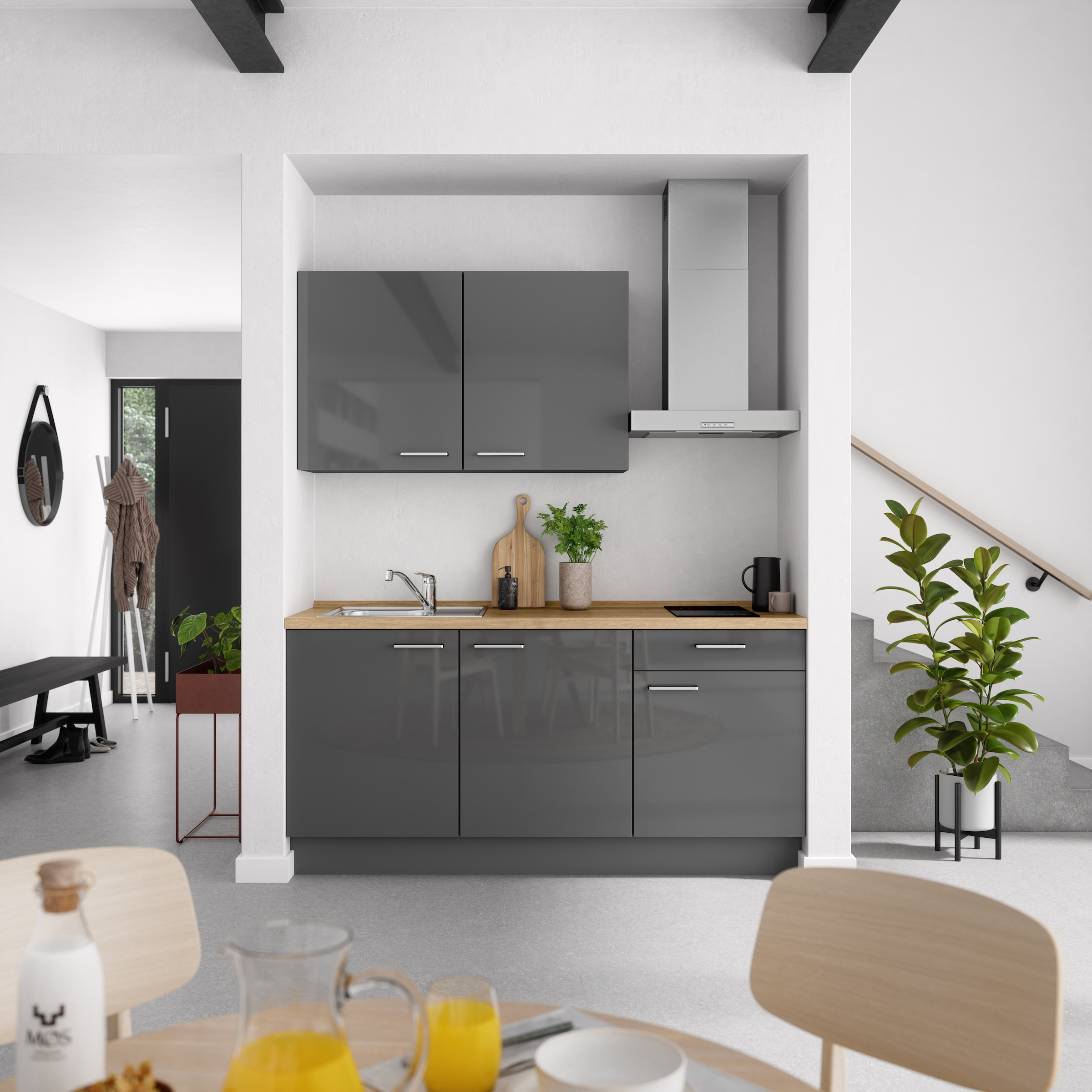 nobilia® Küchenzeile »"Flash I"«, vormontiert, Ausrichtung wählbar, Breite 180 cm, wahlw. mit E-Geräten