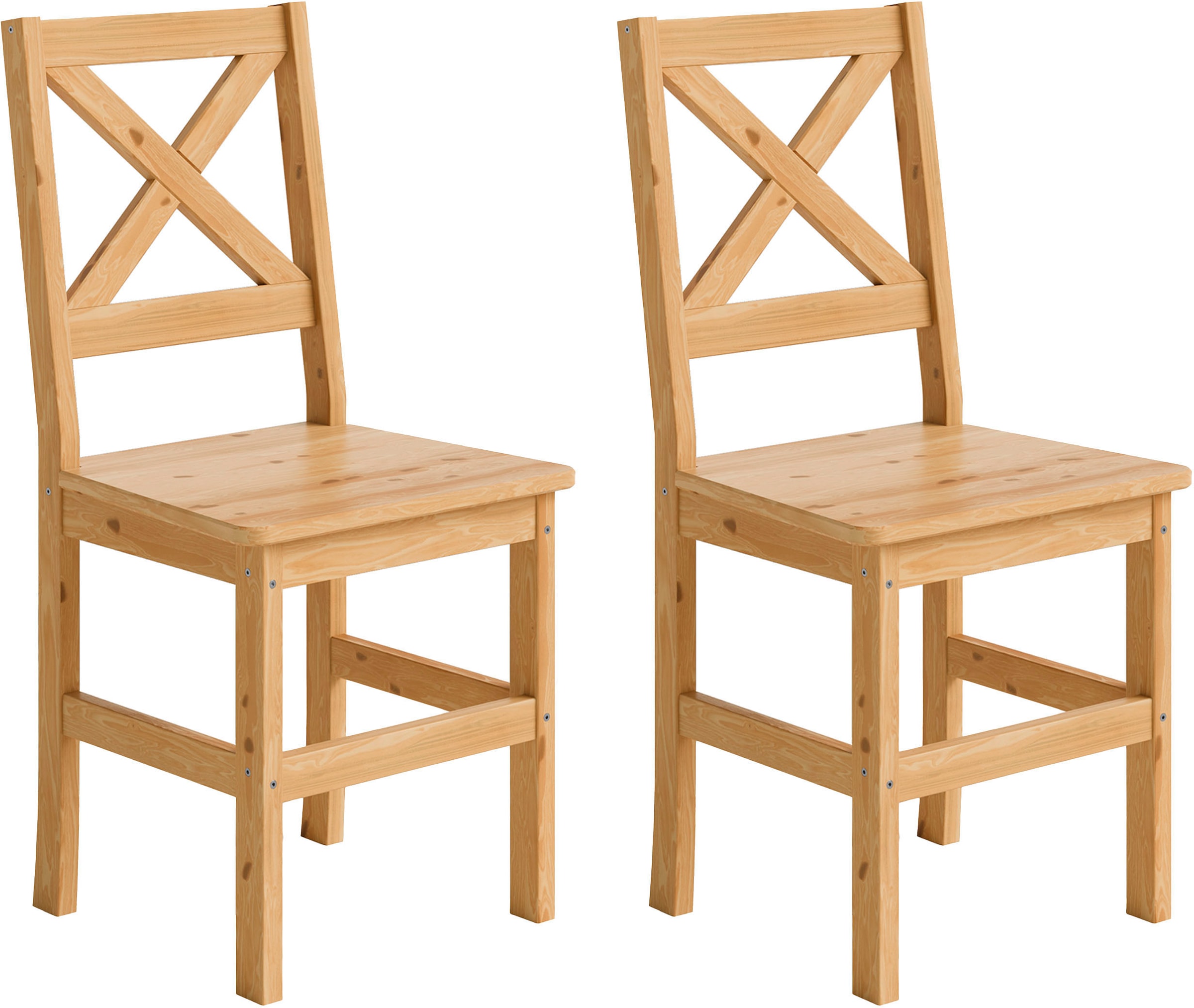 Home affaire 4-Fußstuhl »Malmö«, (Set), 2 St., Holzstuhl Kiefer Massivholz günstig online kaufen