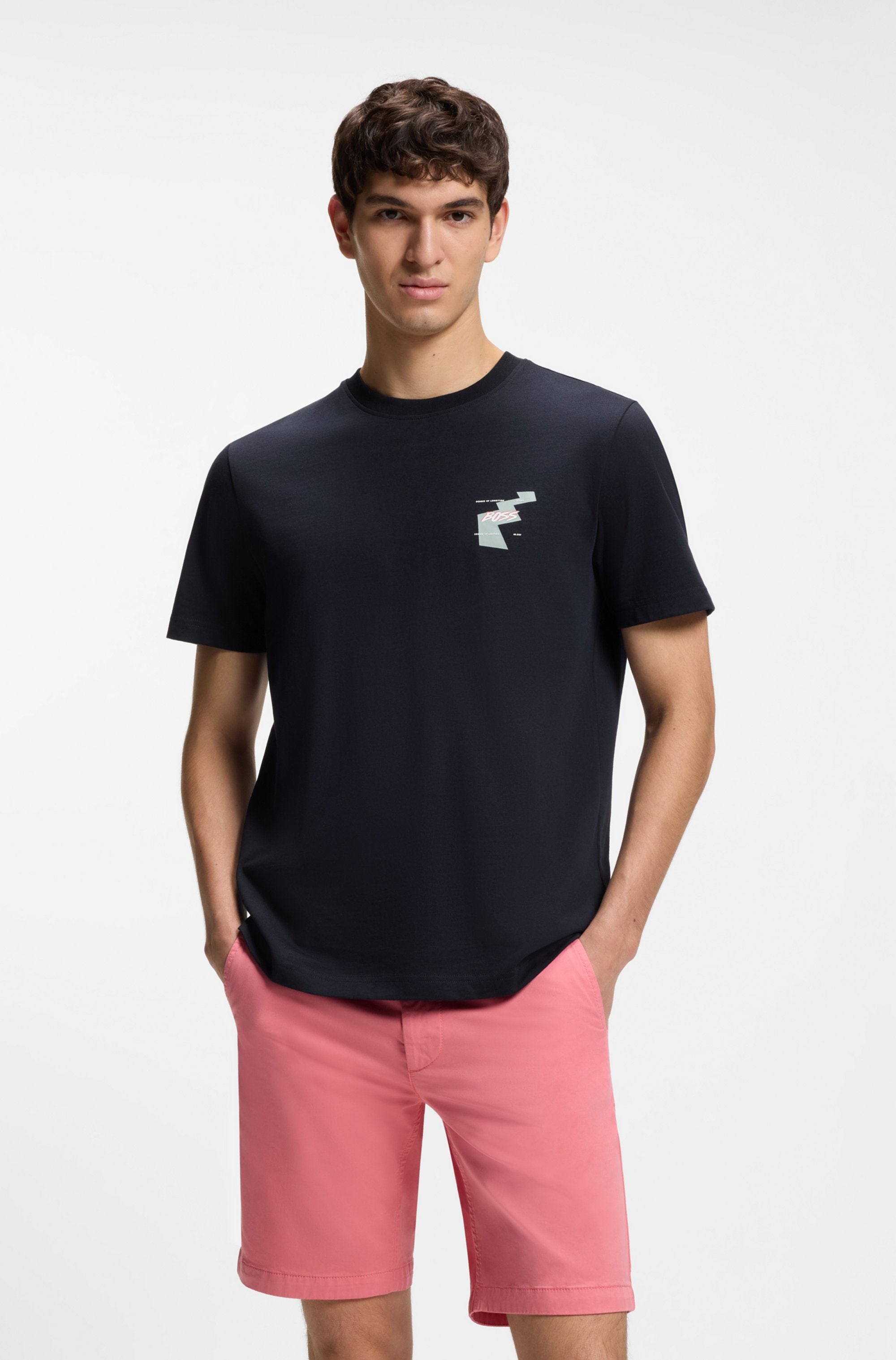 BOSS ORANGE T-Shirt Rückendruck, Relaxed Fit, reine Baumwolle