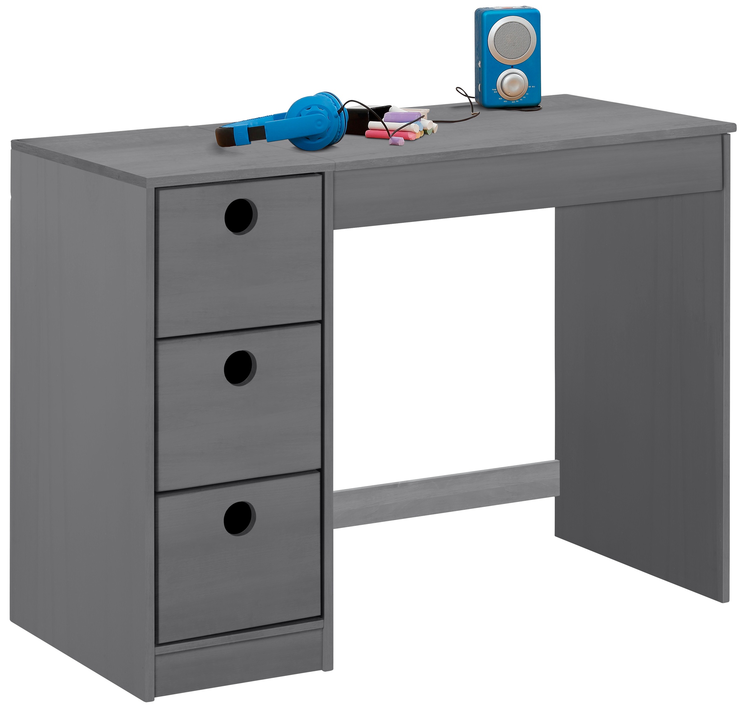 OTTO home Kinderschreibtisch »Alpi« Kiefernholz, Wangengestell, mit 3 Schub günstig online kaufen