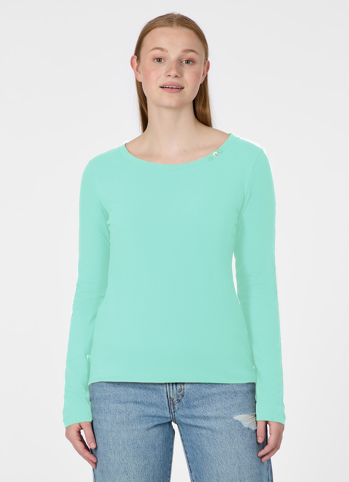 Ragwear Langarmshirt »FLLORAH LONG GOTS« Bestseller aus Single Jersey mit softem Finish und Knöpfen