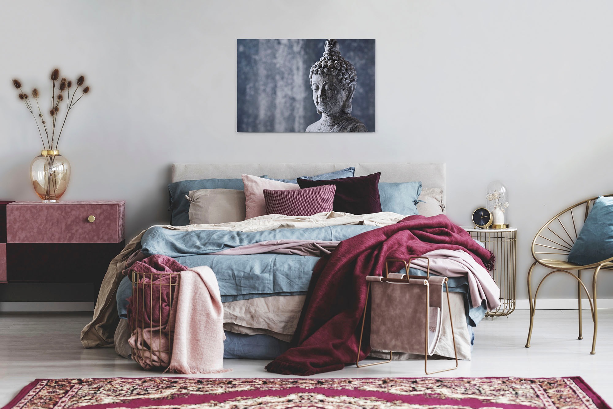 A.S. Création Leinwandbild »Asian Culture«, Kunst-Gemälde-Kinder, (1 St.), Asiatisch Buddha Relax Keilrahmen Entspannung Leinwand-Bild Wohnzimmer