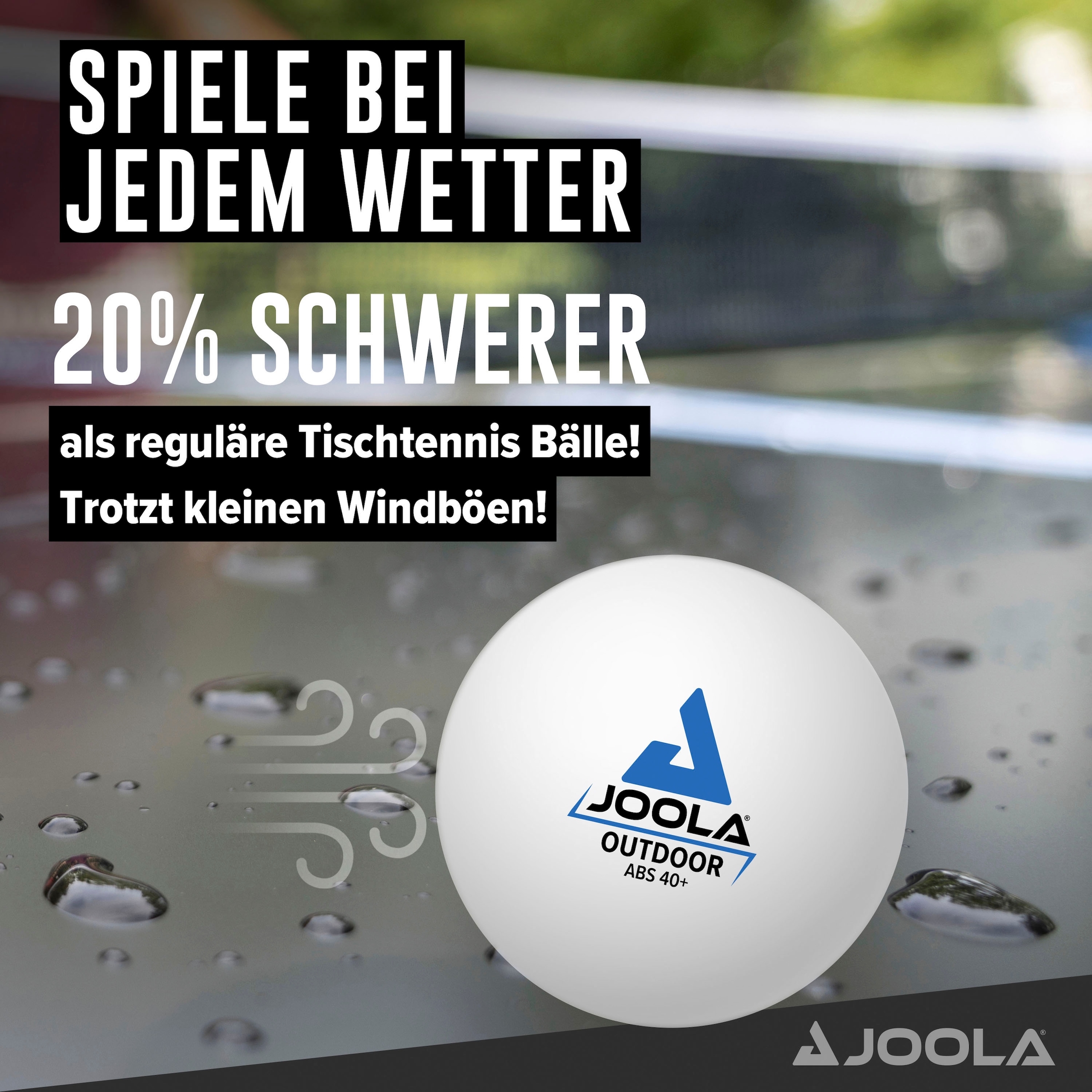 Joola Tischtennisschläger »VIVID Outdoor«, (Set, 6 tlg., mit Bällen-mit Schlägerhülle)