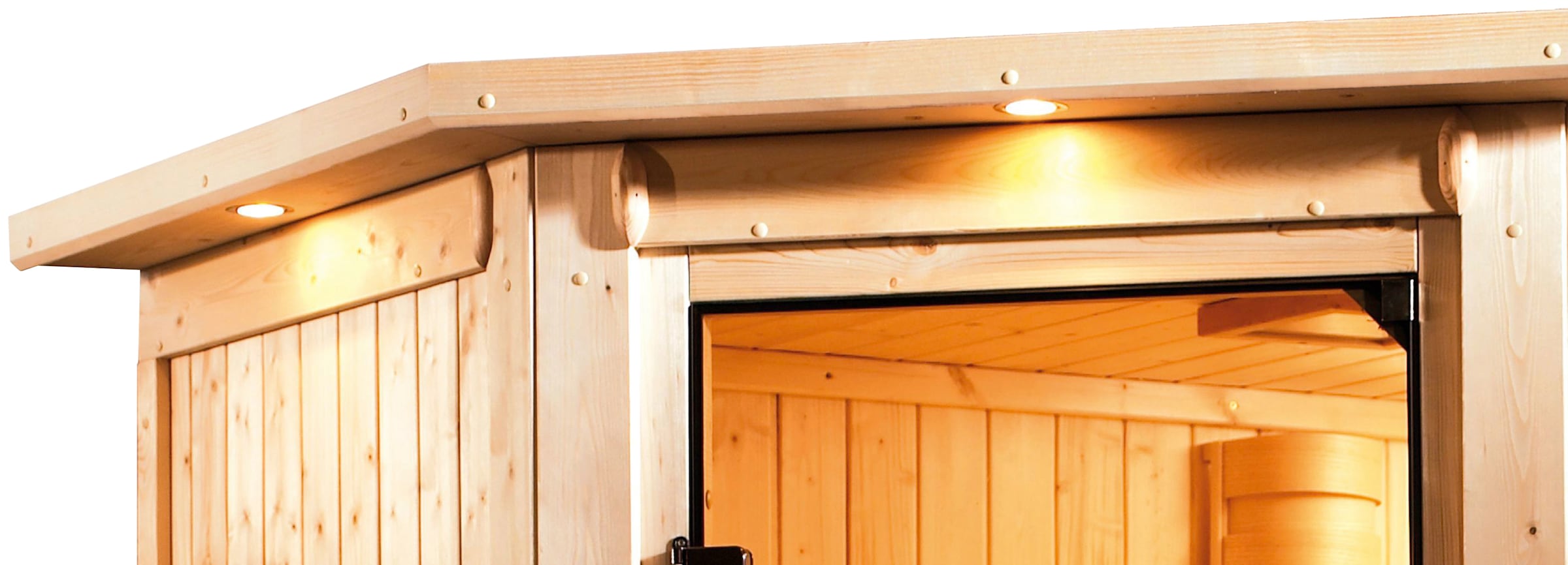Karibu Sauna »Jarin«, 9-kW-Bio-Ofen mit externer Steuerung