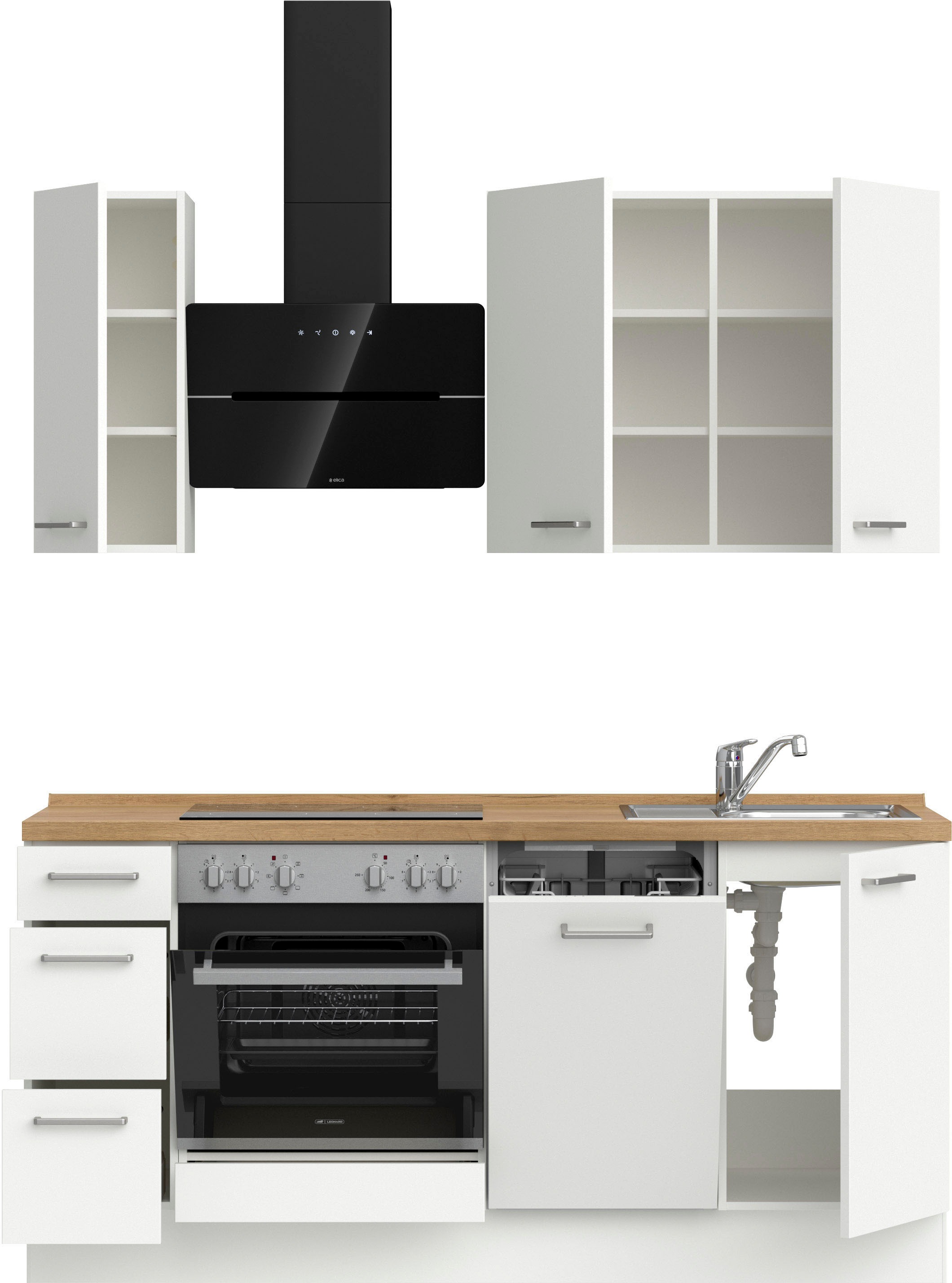 nobilia® Küchenzeile »"Touch II"«, vormontiert, Ausrichtung wählbar, Breite 180 cm, wahlw. mit E-Geräten
