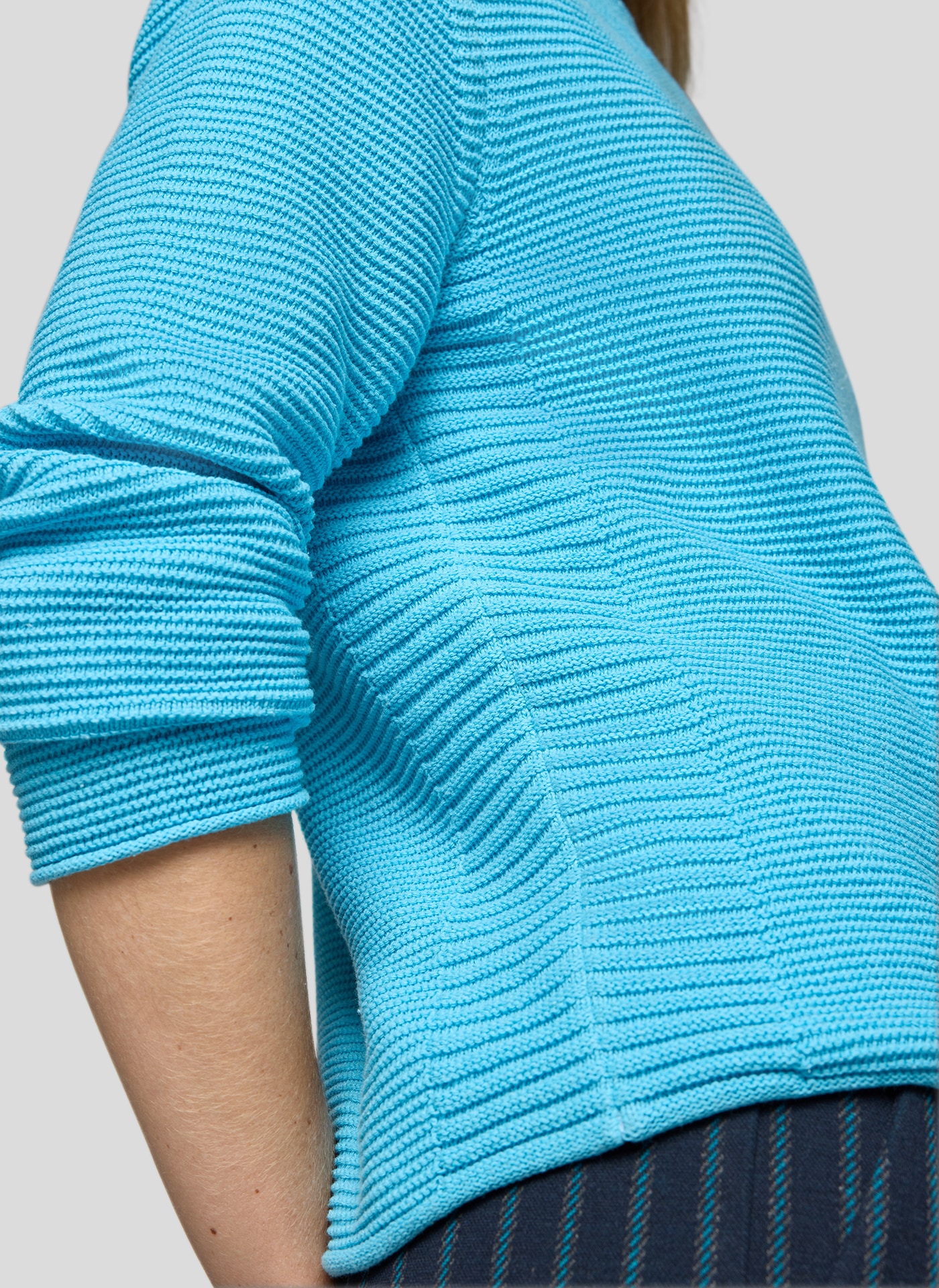 Rabe Strickpullover in Streifen-Ripp-Optik