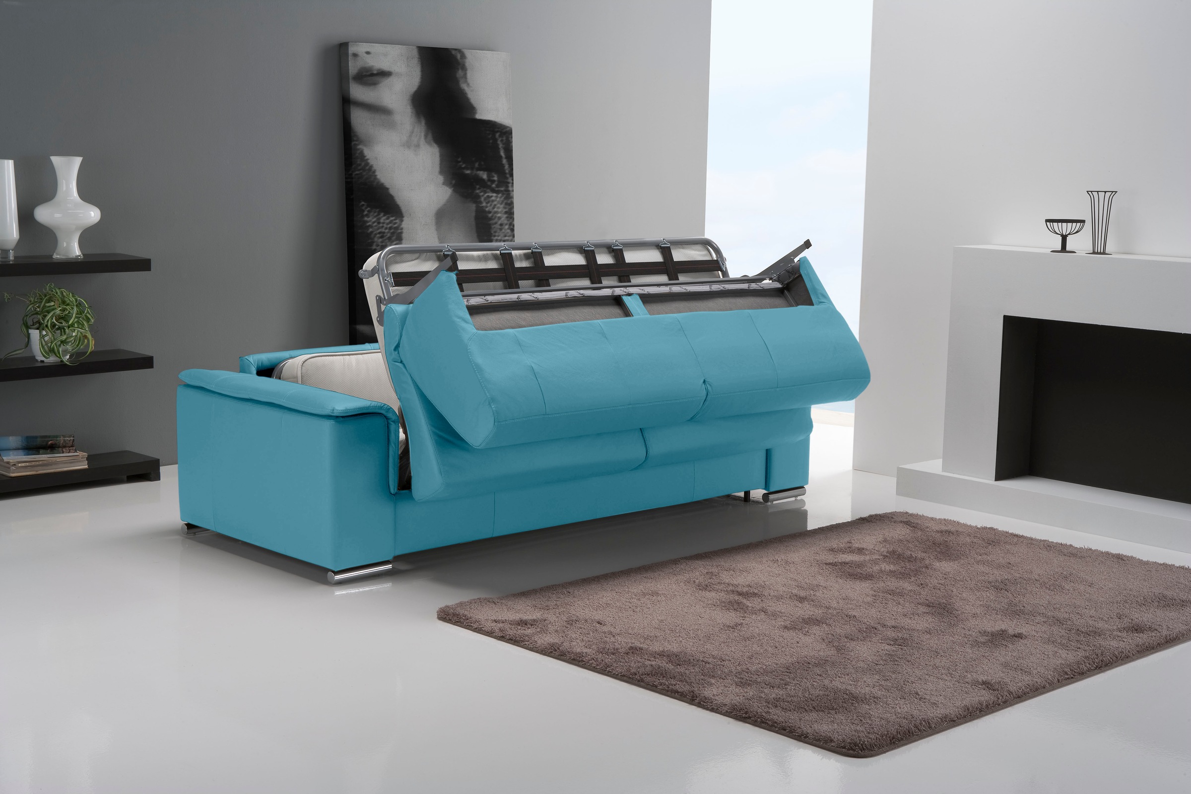 Egoitaliano Schlafsofa »Cecilia, modern & elegant, erstklassiger Sitzkomfort, Dauerschläfer«, inkl. Matratze und hochwertigem Metallbettrahmen, toller Schlafkomfort