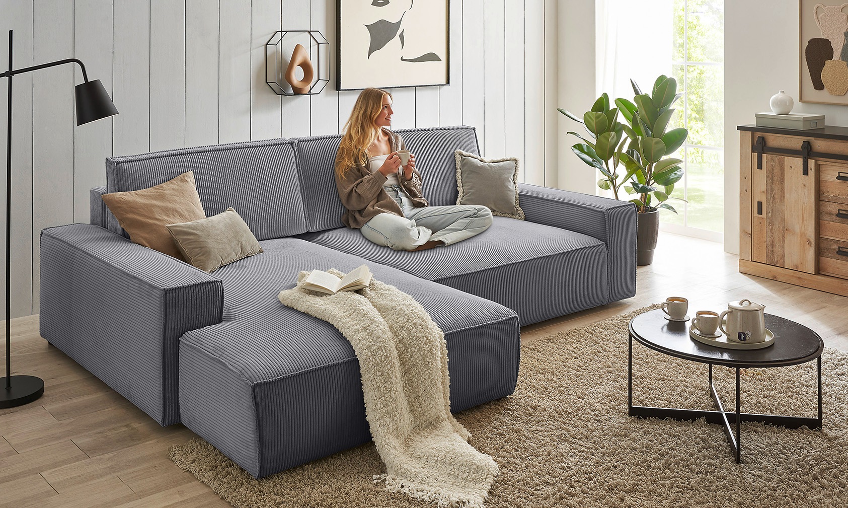 Home affaire Ecksofa »NEU: SHERWOODL XXL 284, Big-Sofa L-Form, tiefe Sitzfl günstig online kaufen