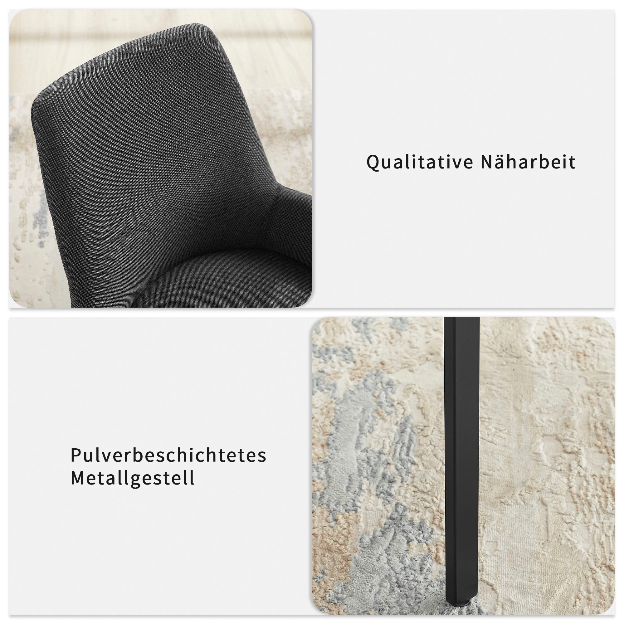 PLACES OF STYLE Stuhl »Lome, TOPSELLER!, OTTOs Choice« () 1 Stk.mit pflegeleichtem Webstoff Bezug, Metallgestell, Sitzhöhe 49 cm