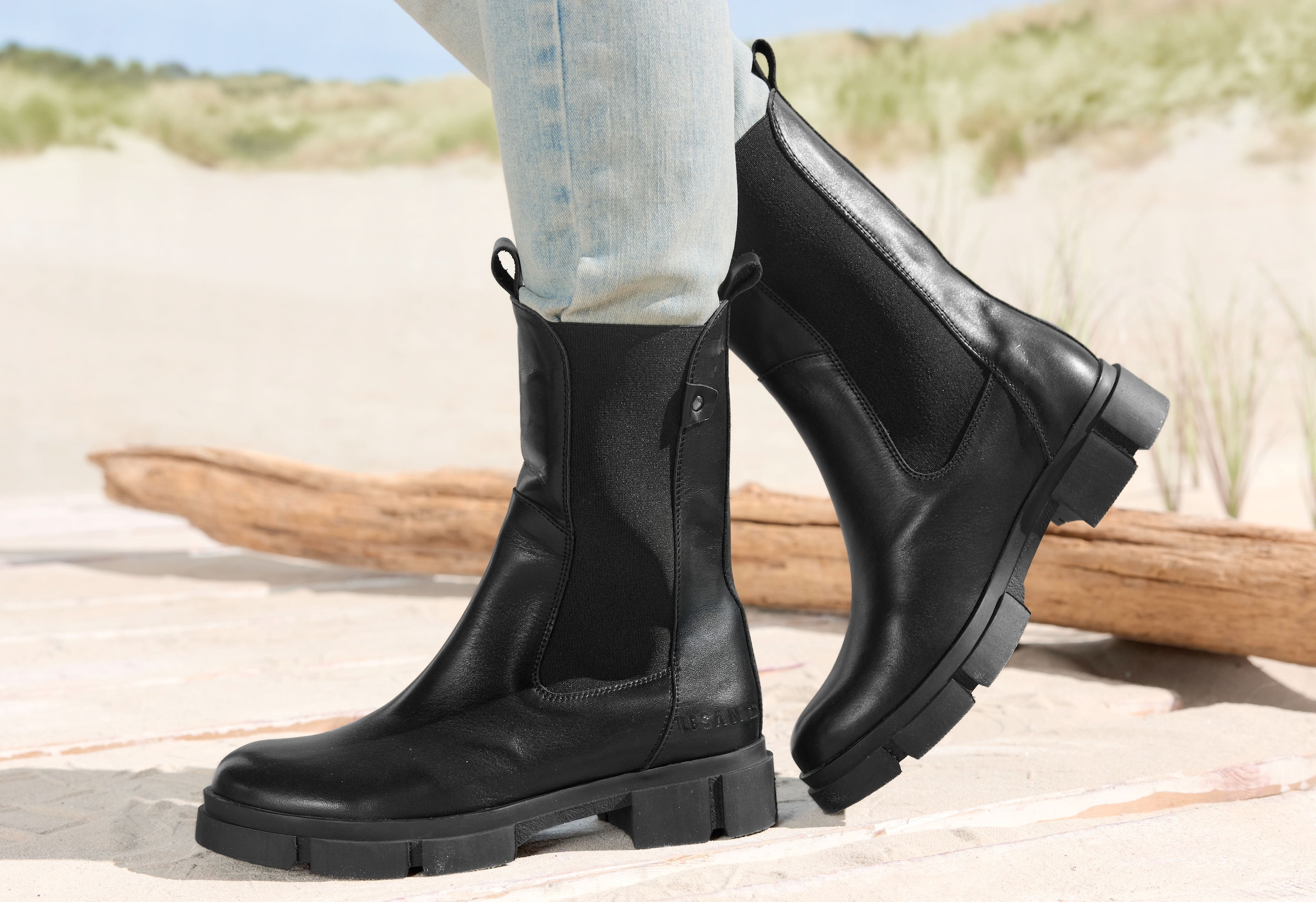 Elbsand Stiefelette »Chelseaboots«, Stiefel, Bikerboots, Schlupfstiefel, Boots aus Leder
