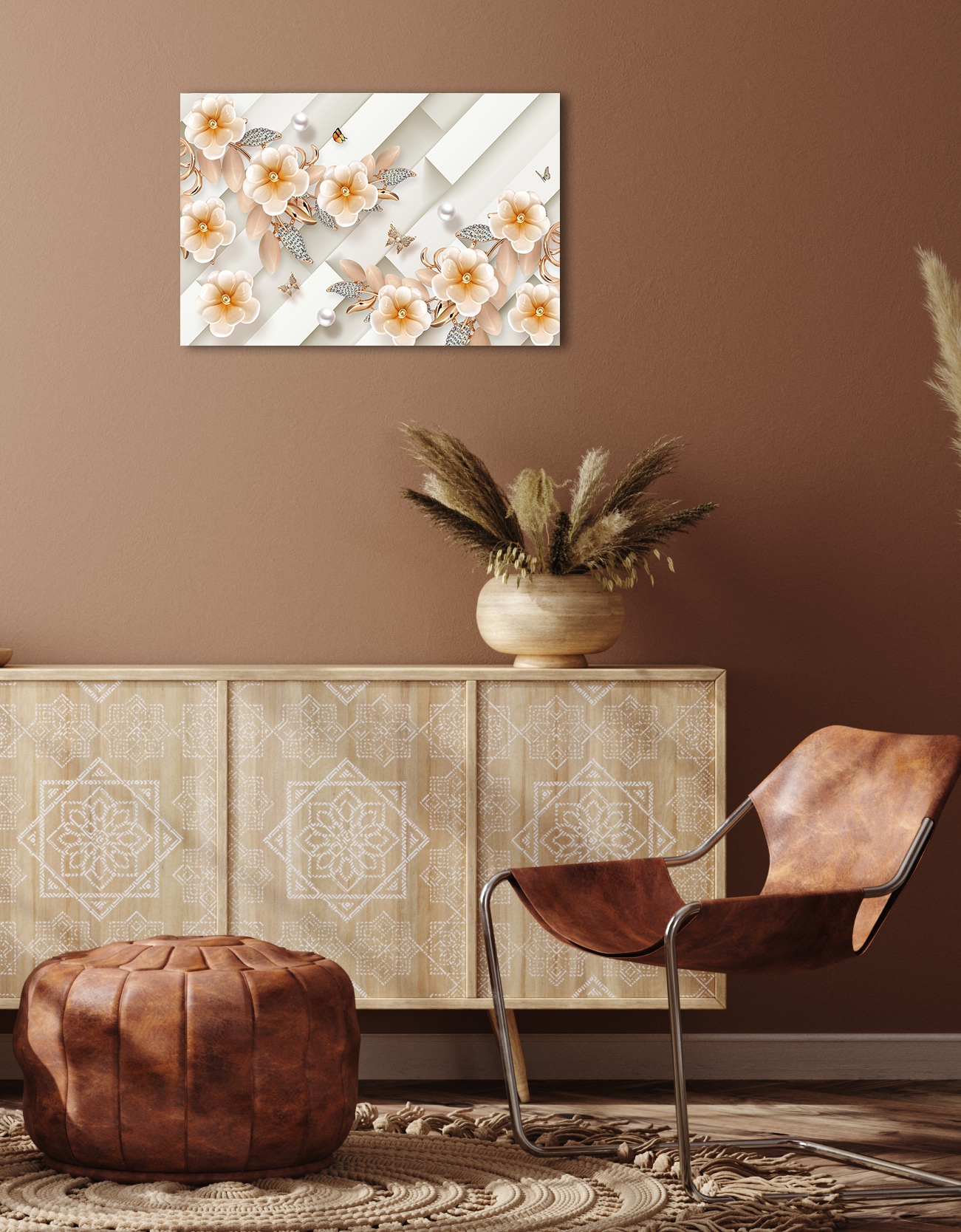 queence Leinwandbild »Chiara«, Blumen-Blumenbilder-Kunst-klassische Fantasi günstig online kaufen