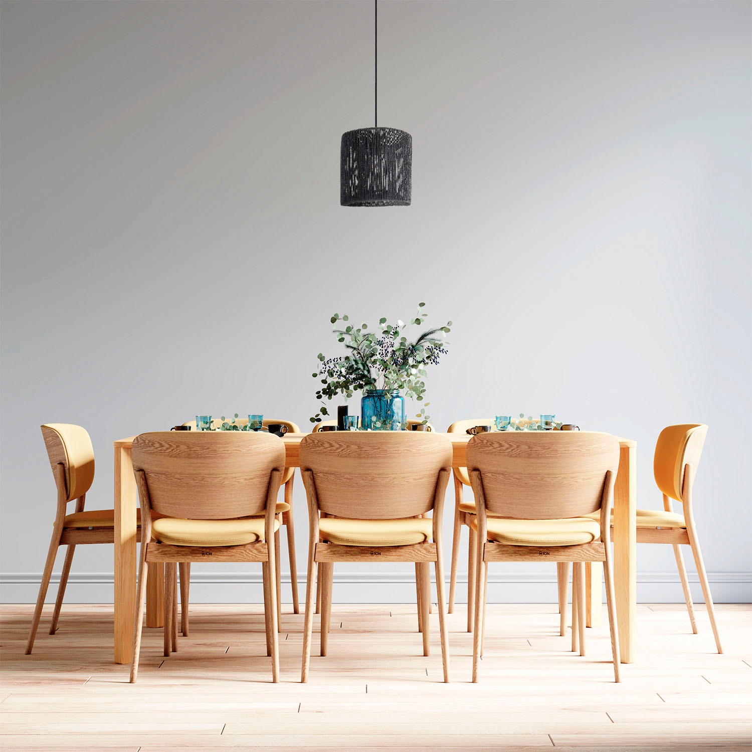 Paco Home Pendelleuchte »Hugo Ramira«, Leuchtmittel E27 | ohne Leuchtmittel, Wohnzimmer Esszimmer Rattan Optik Boho Schirm Papier E27 Modern