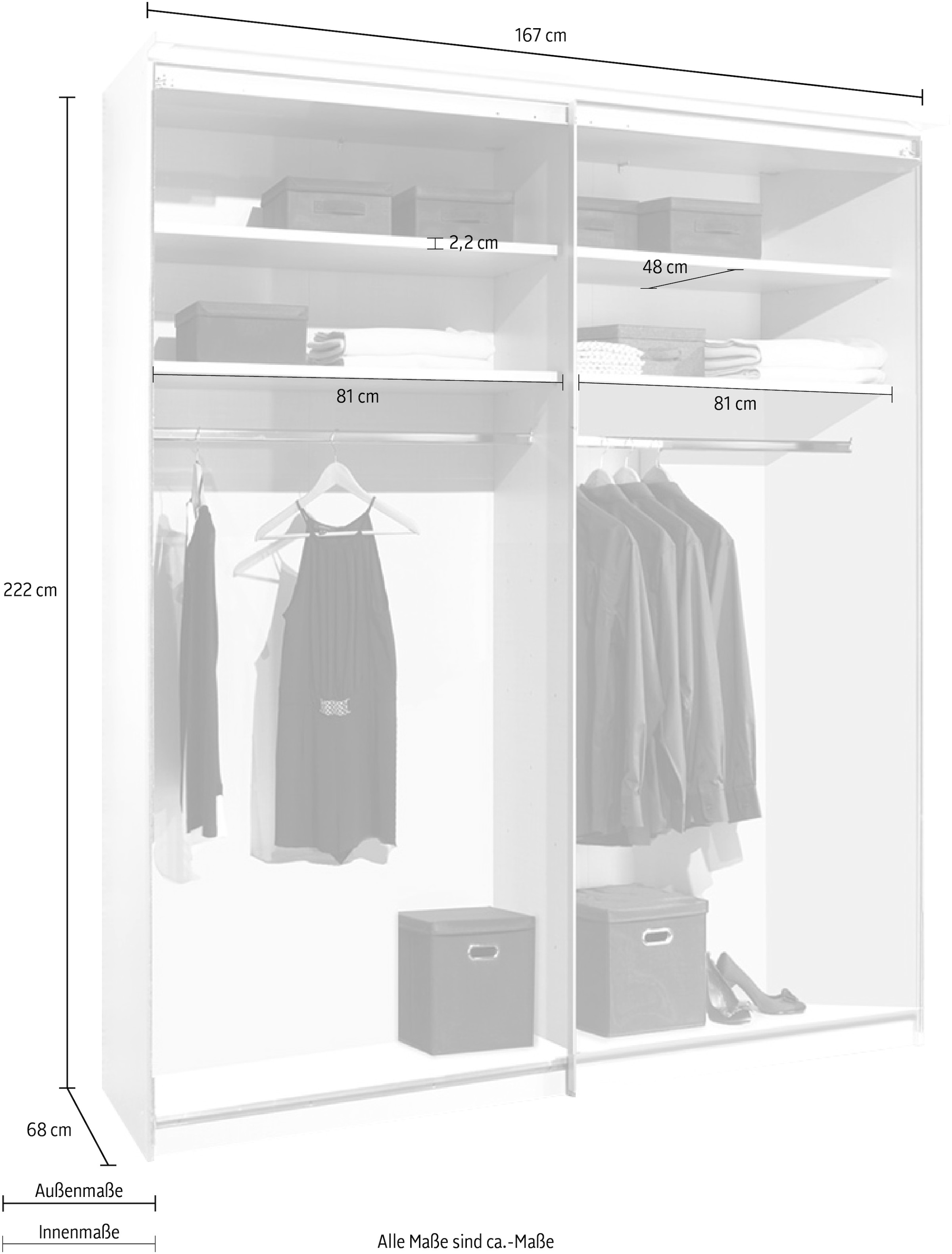 STAUD Schwebetürenschrank »Sinfonie Plus, edles Design in hochwertiger Qualität, Made in Germany« In vier verschiedenen Ausstattungsvarianten