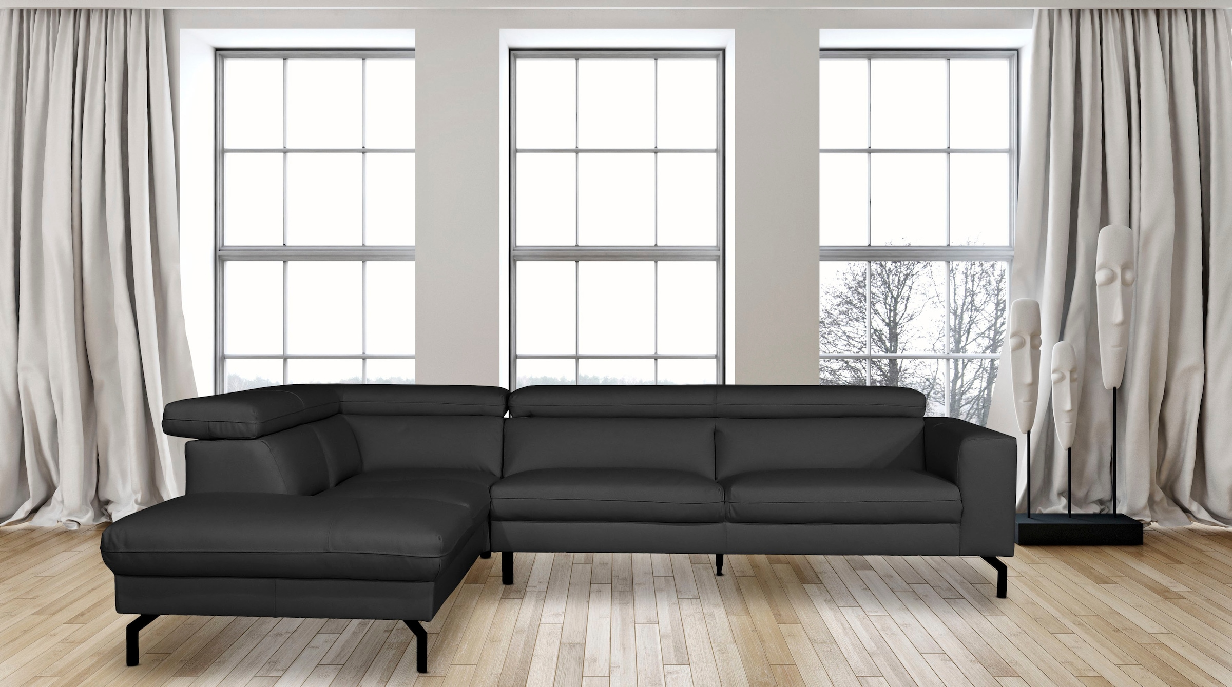 Home affaire Ecksofa »Olanta, modern und bequem, Breite 305cm, Fuß 16cm hoc günstig online kaufen
