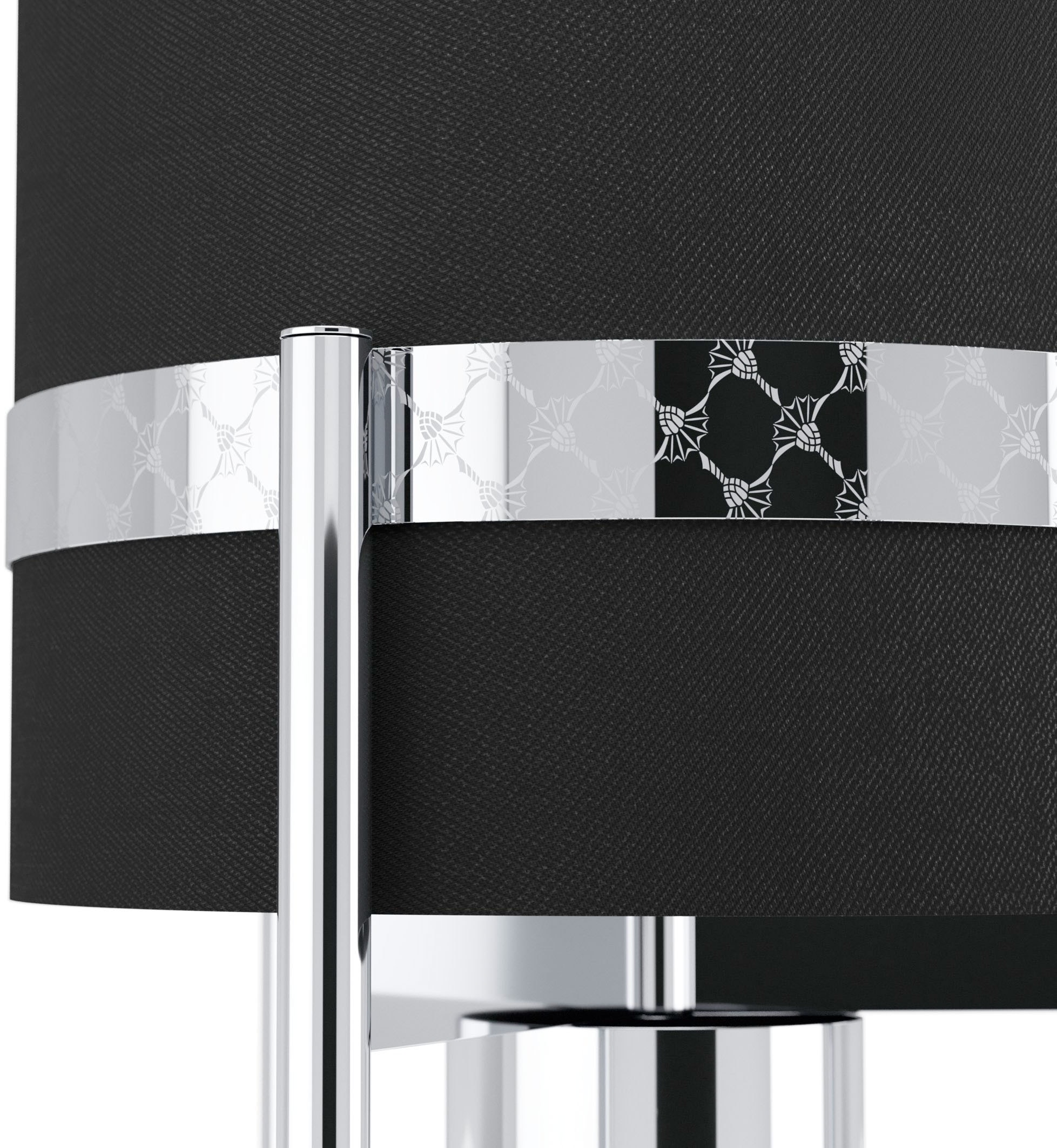 JOOP! Tischleuchte »ROUND LIGHTS«, Leuchtmittel E27 | ohne Leuchtmittel, mit rundem Textil-Leuchtenschirm und eingelassenem Metall-Dekorband